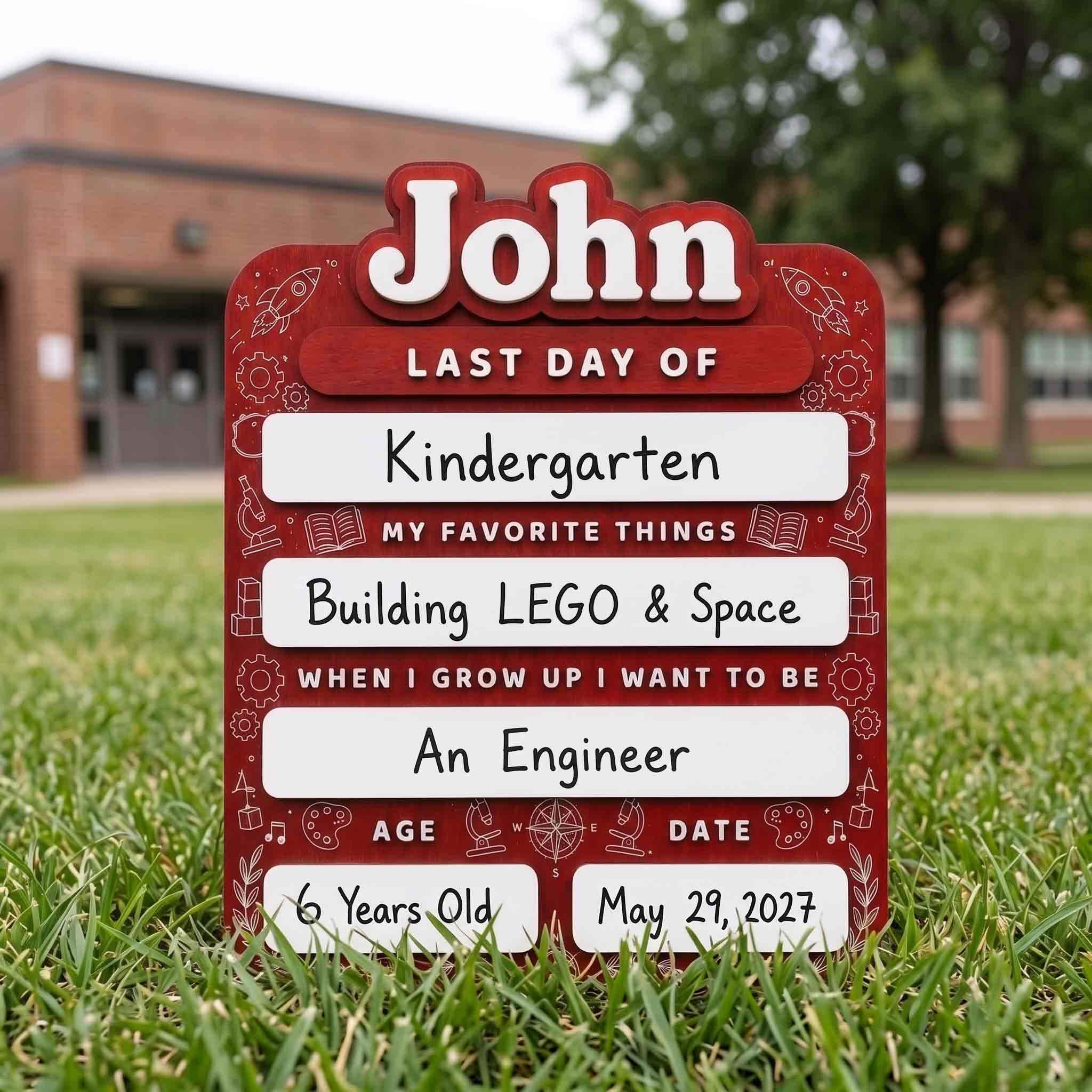 Personalized STEM Explorer First & Last Day School Board, Reusable Dry Erase Board, Back to School Sign