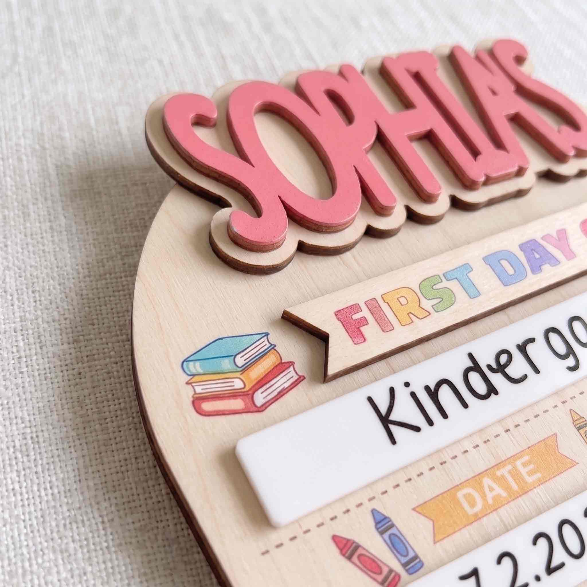 Personalized Cute First Day School Board, Reusable Dry Erase Board, Back to School Sign