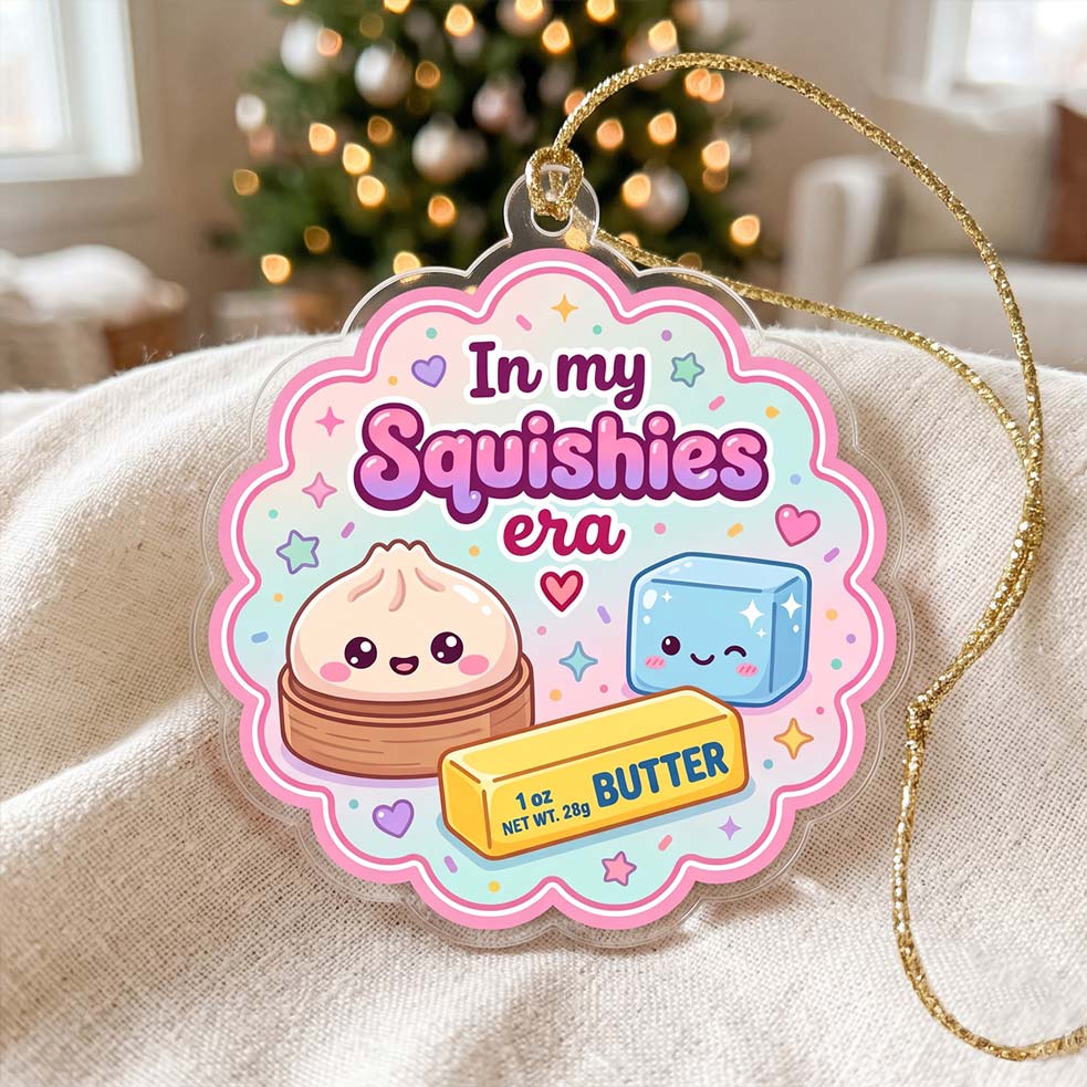 In My Squishies Era Pastel Friends Acrylic Christmas Ornament Cute