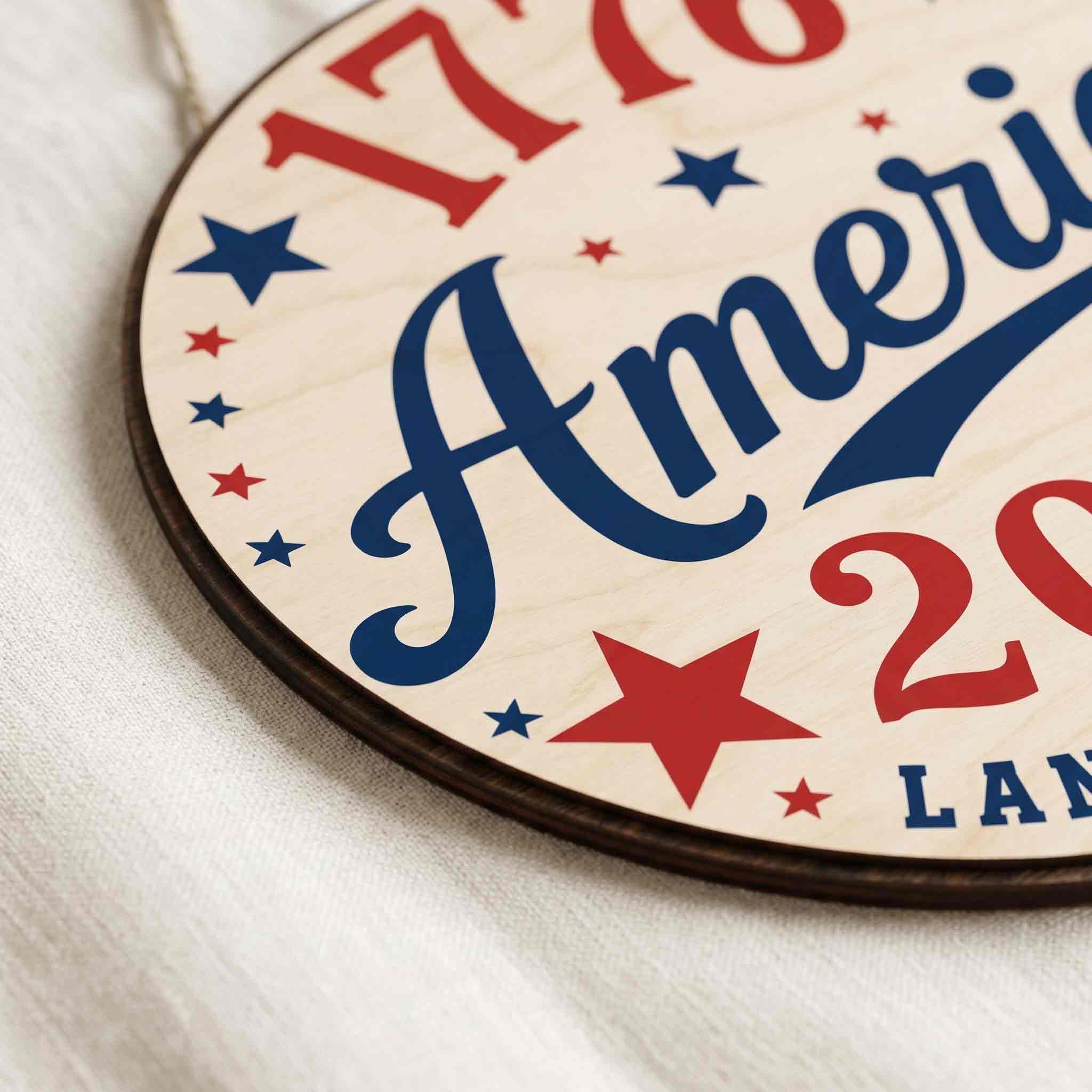 America 1776-2026 Land of the Free Wooden Sign