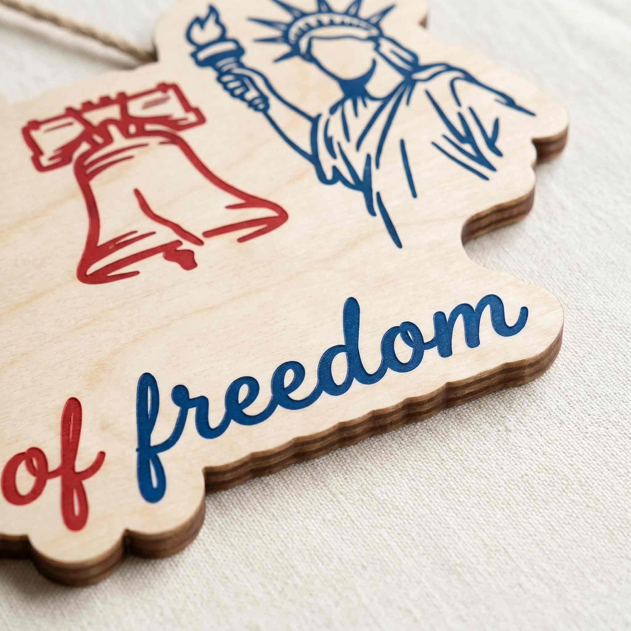 America 250th Anniversary Embroidered 4th of July Wooden Sign
