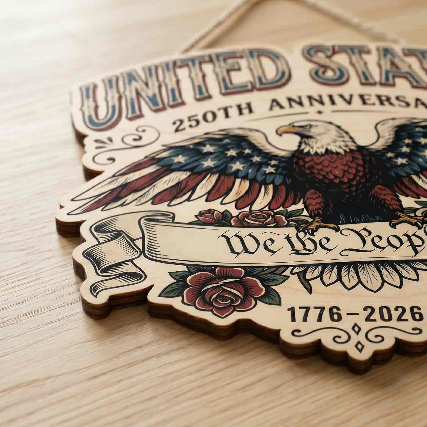 We Love Jesus And America Too Wooden Sign Christian Patriotic Decor