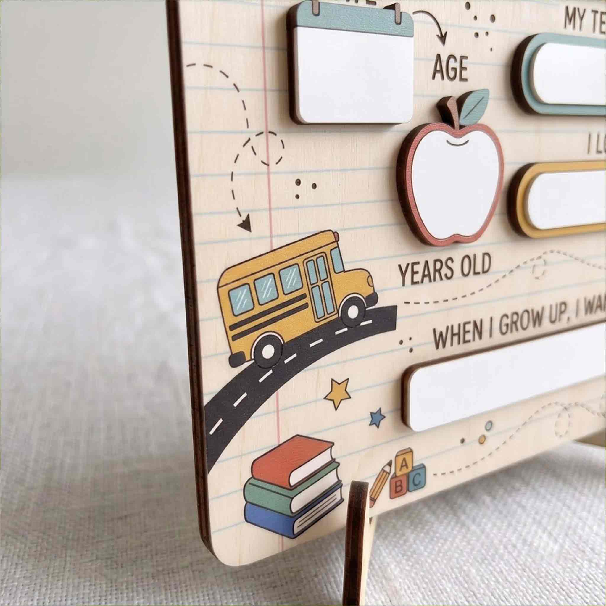 Personalized Notebook Paper First & Last Day School Sign, Reusable Dry Erase Board, Back to School Sign