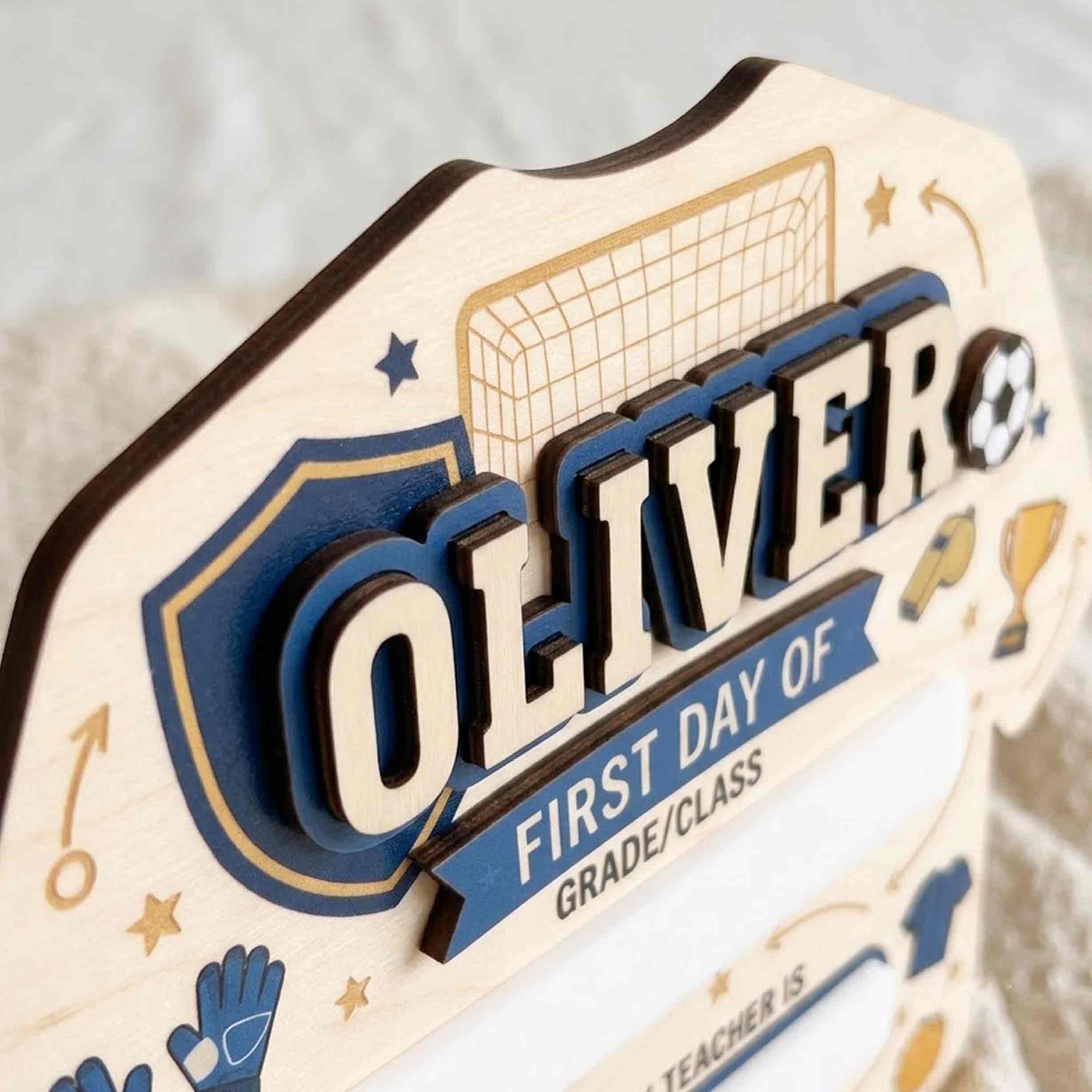 Personalized Football Field Theme First & Last Day School Sign, Reusable Dry Erase Board, Back to School Sign