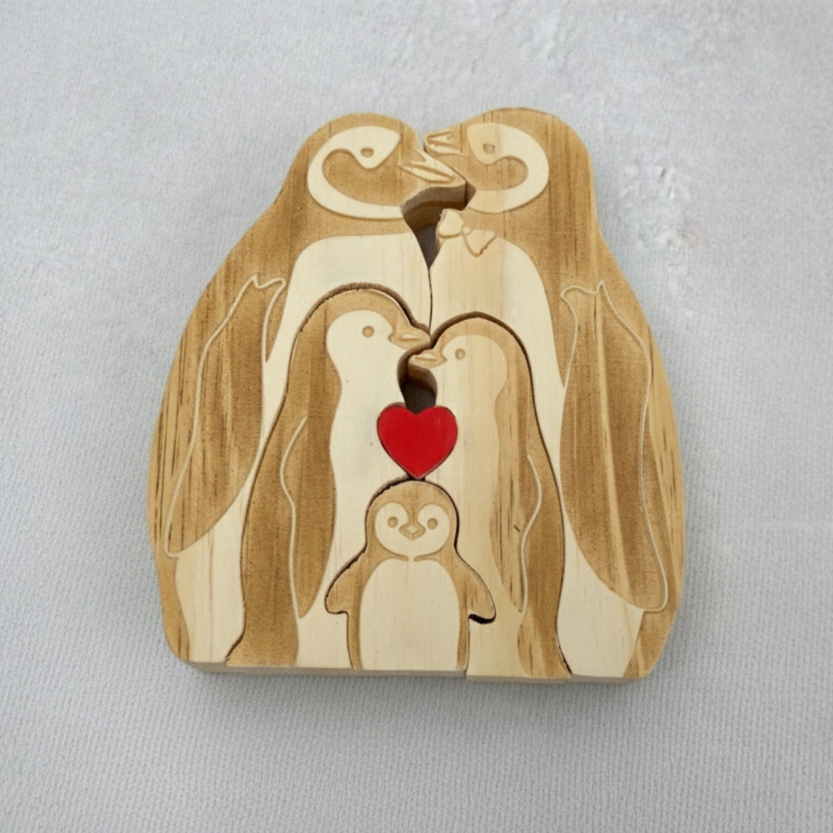 Personalized Penguin Family 5 Puzzle Custom Wooden Puzzle
