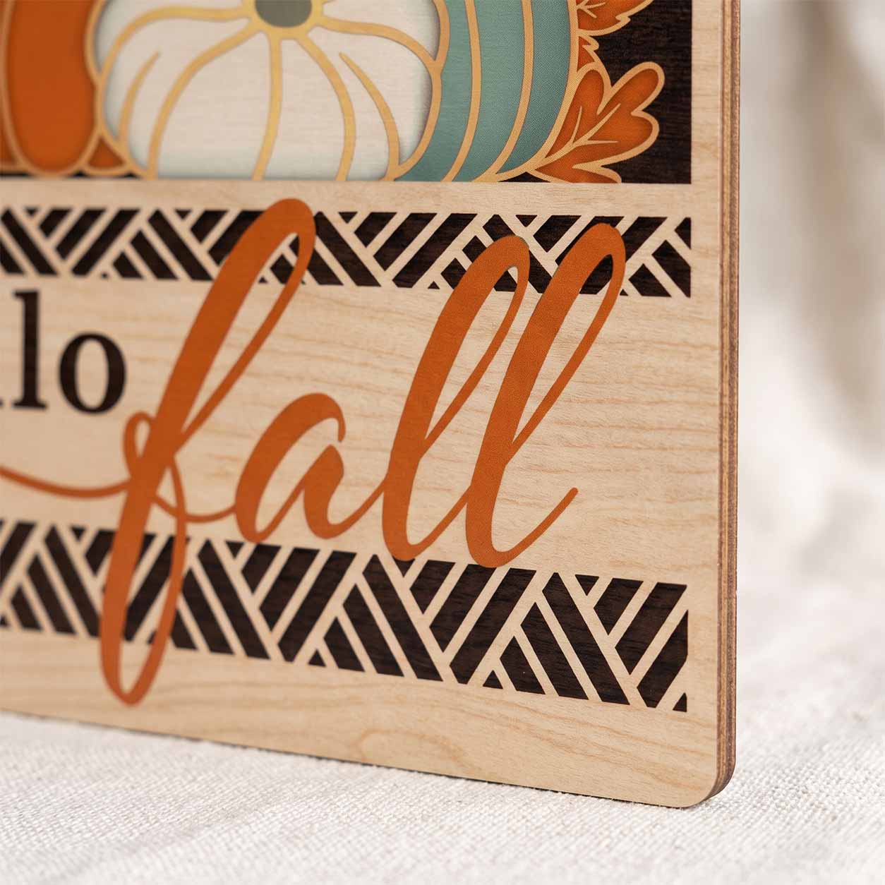 Fall Porch Decor, Pumpkin Themes Hello Fall  Wooden Fall Door Hanger,  Front Door Sign, Farmhouse Fall Decor