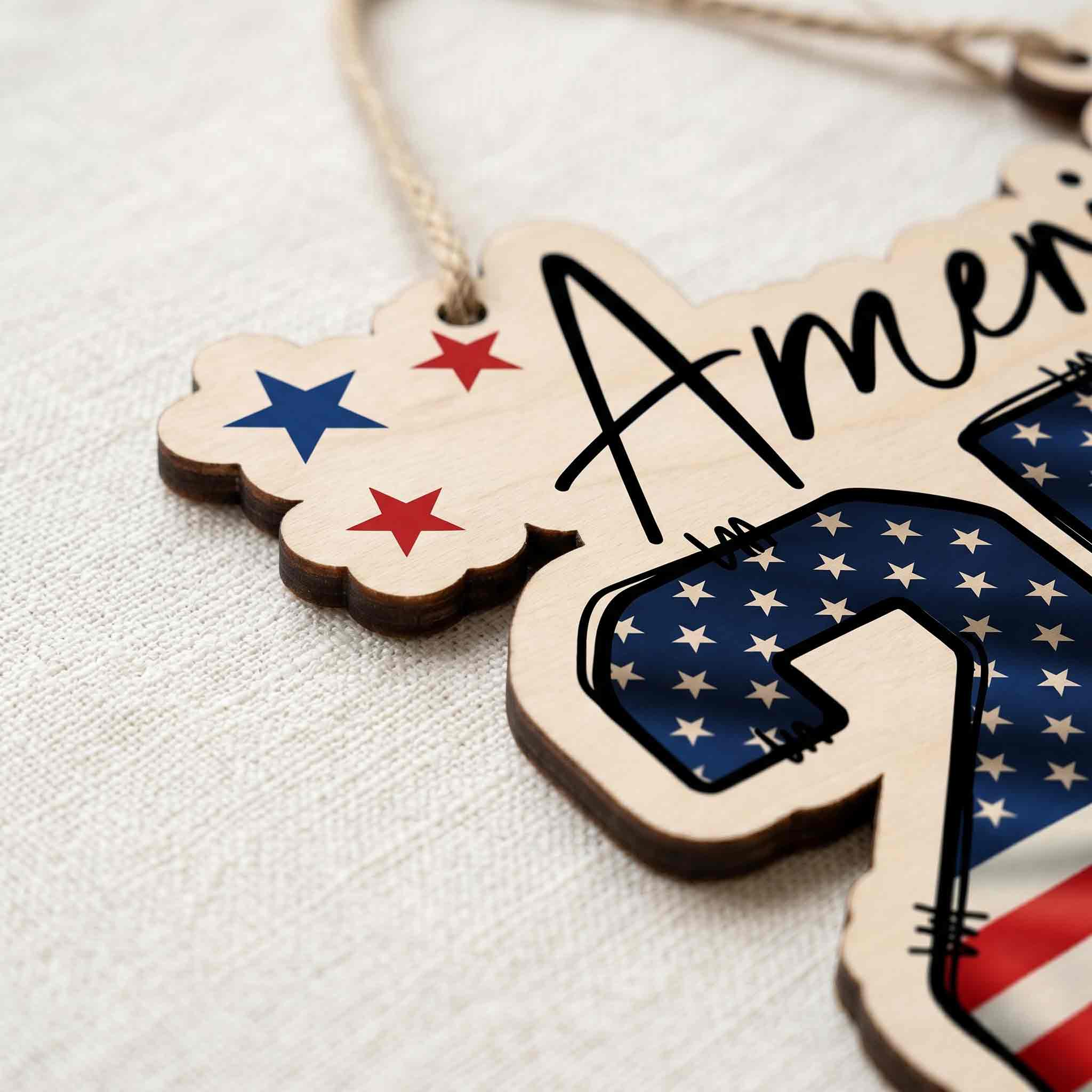 America 250 Years of Freedom Wooden Sign Patriotic Celebration Decor