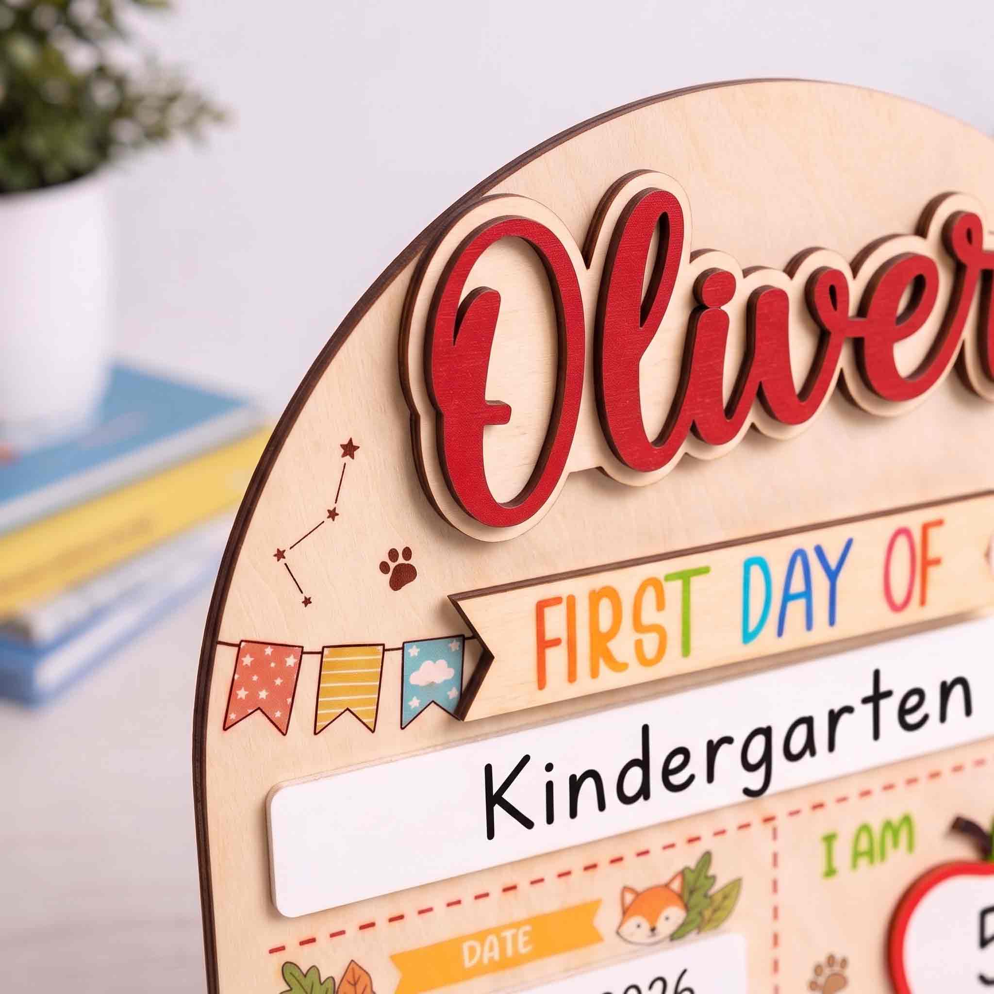Personalized School Celebration First & Last Day School Sign, Reusable Dry Erase Board, Back to School Sign