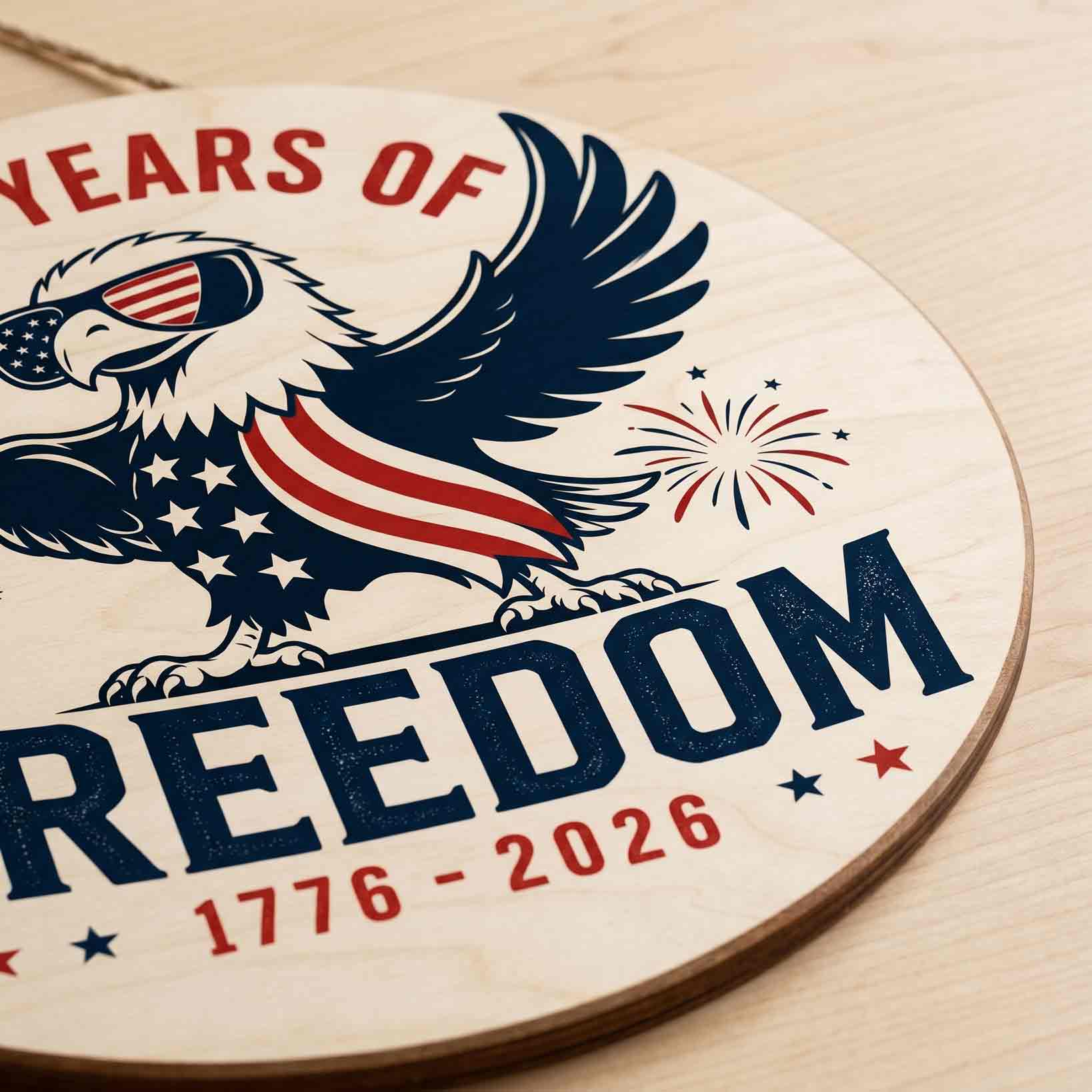 250 Years Of Freedom Wooden Sign Patriotic USA Decor 1776 2026