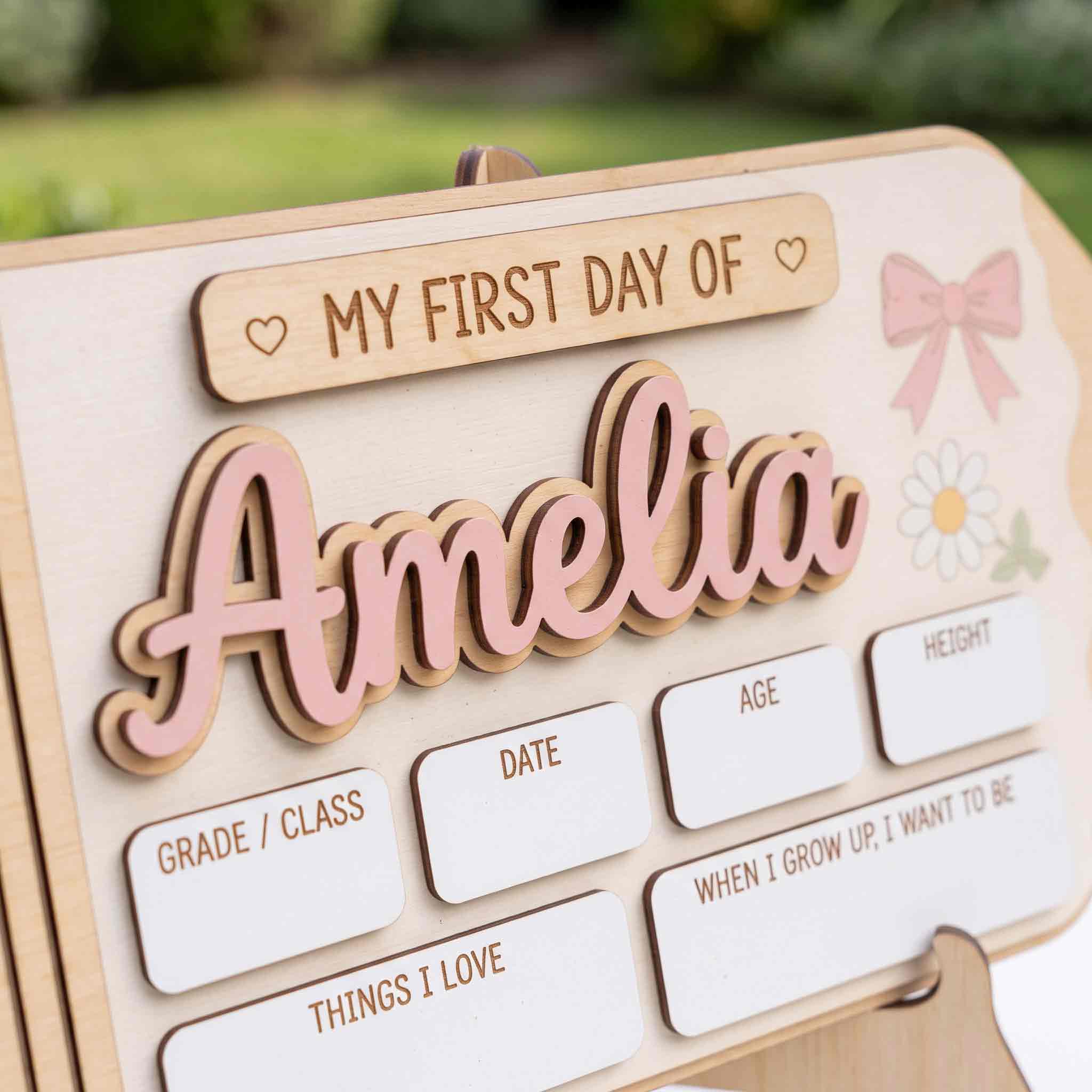 Personalized School Pencil Shape First & Last Day School Sign, Reusable Dry Erase Board, Back to School Sign