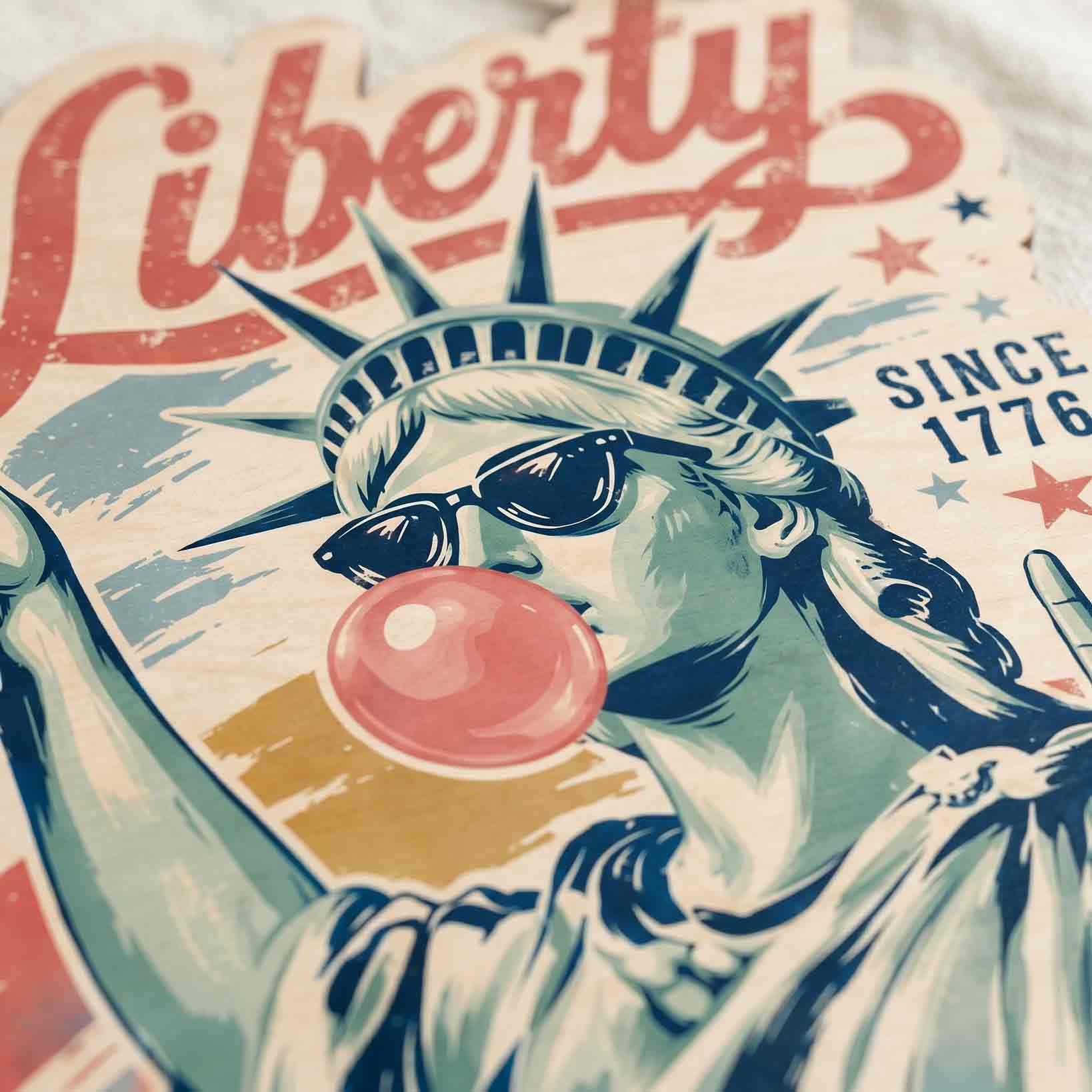 Liberty Stay Cool Be Free Wooden Hanging Sign Funny Patriotic Door Decor