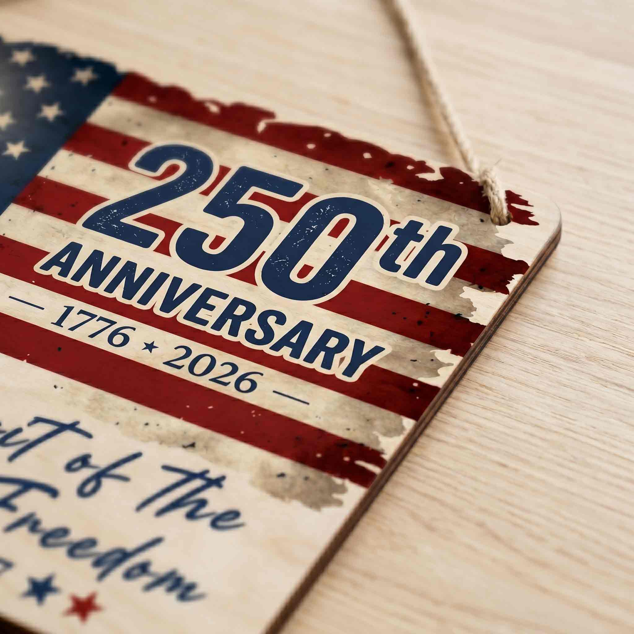 Freedom Christian USA 250th Anniversary Bible Verse Wooden Sign