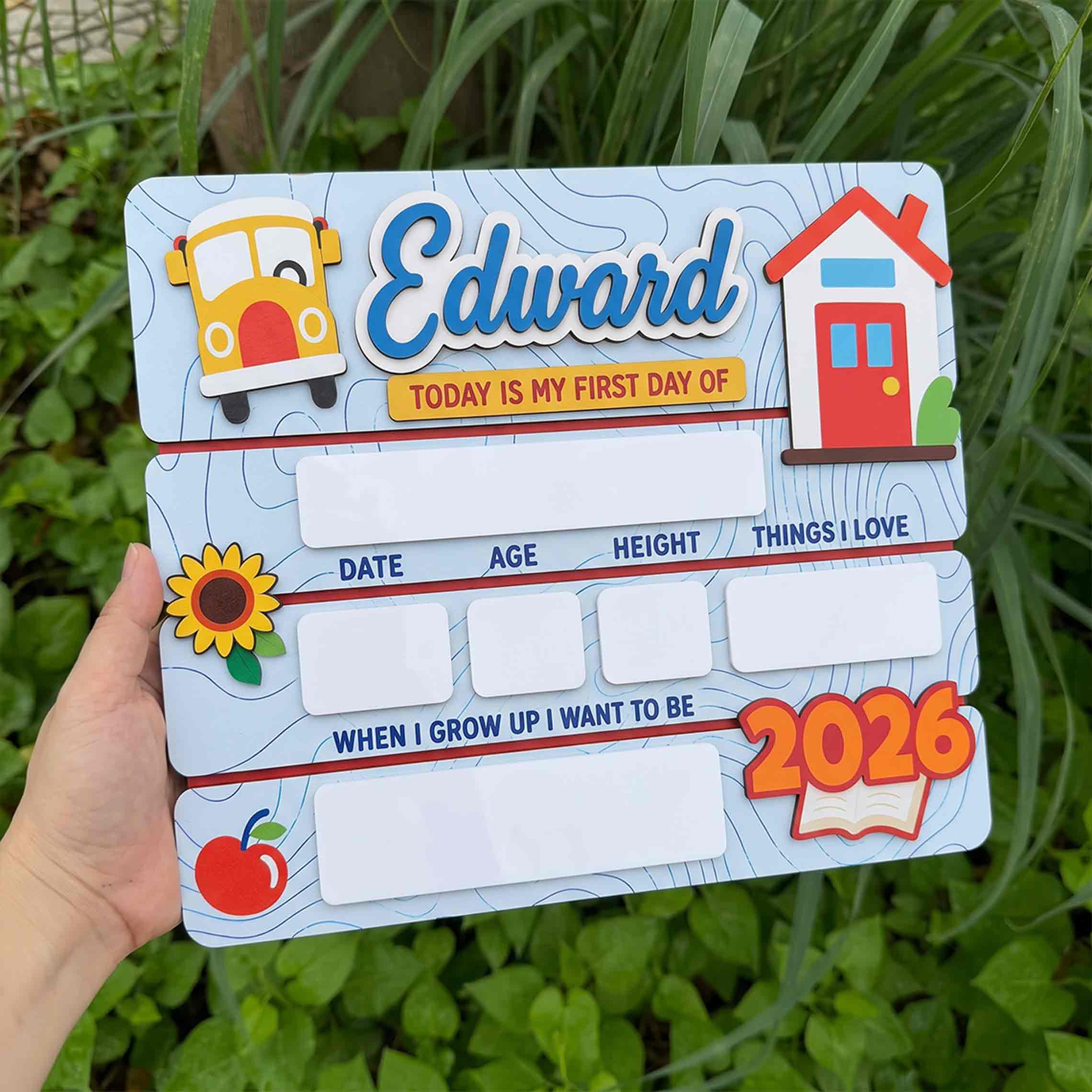 Personalized Colorful Classroom Theme First & Last Day School Sign, Reusable Dry Erase Board, Back to School Sign