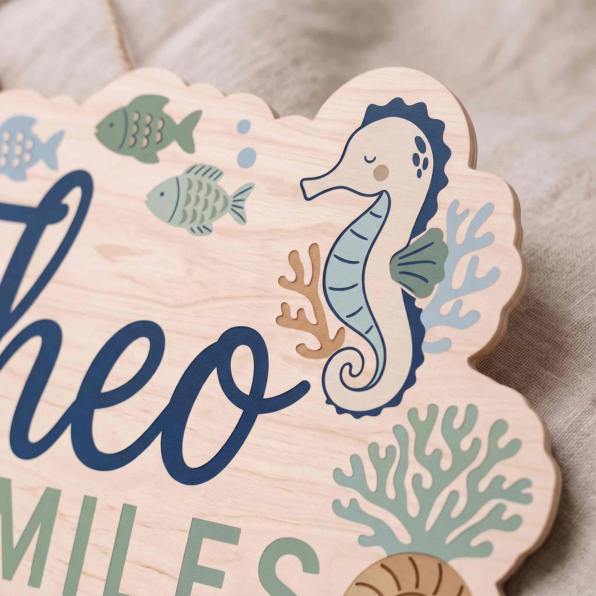 Personalized Ocean Name Wooden Sign