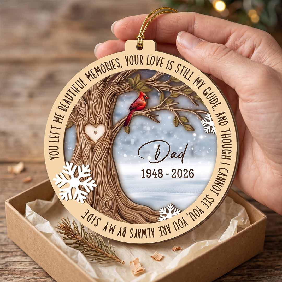 Your Love Is Still My Guide Cardinal Keepsake Personalized Custom Name Date Memorial 1-Layer Wooden Christmas Ornament for Loss of Loved One