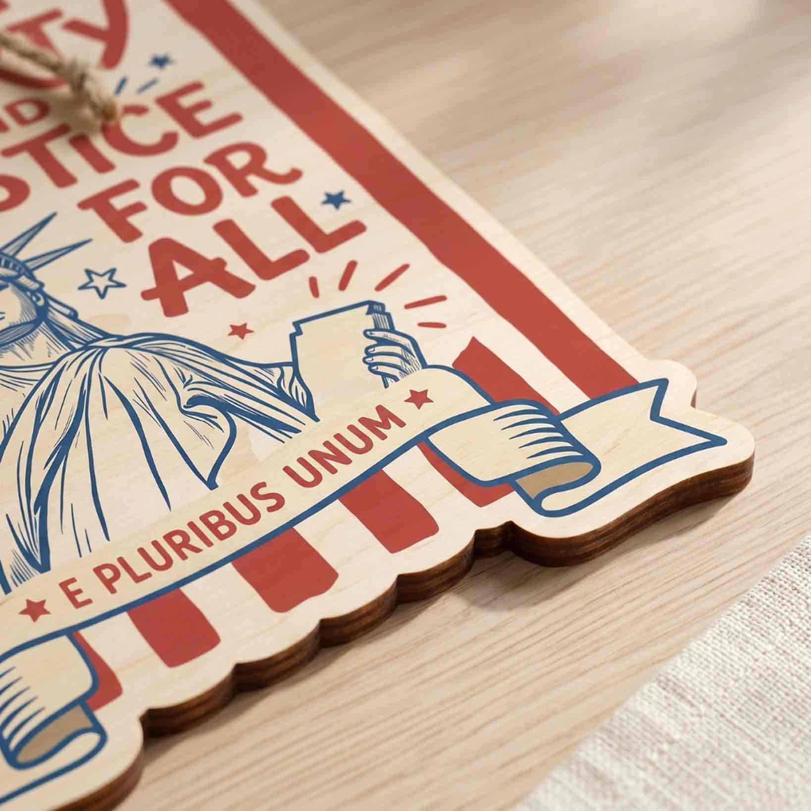 Statue of Liberty Vintage Patriotic Wooden Sign