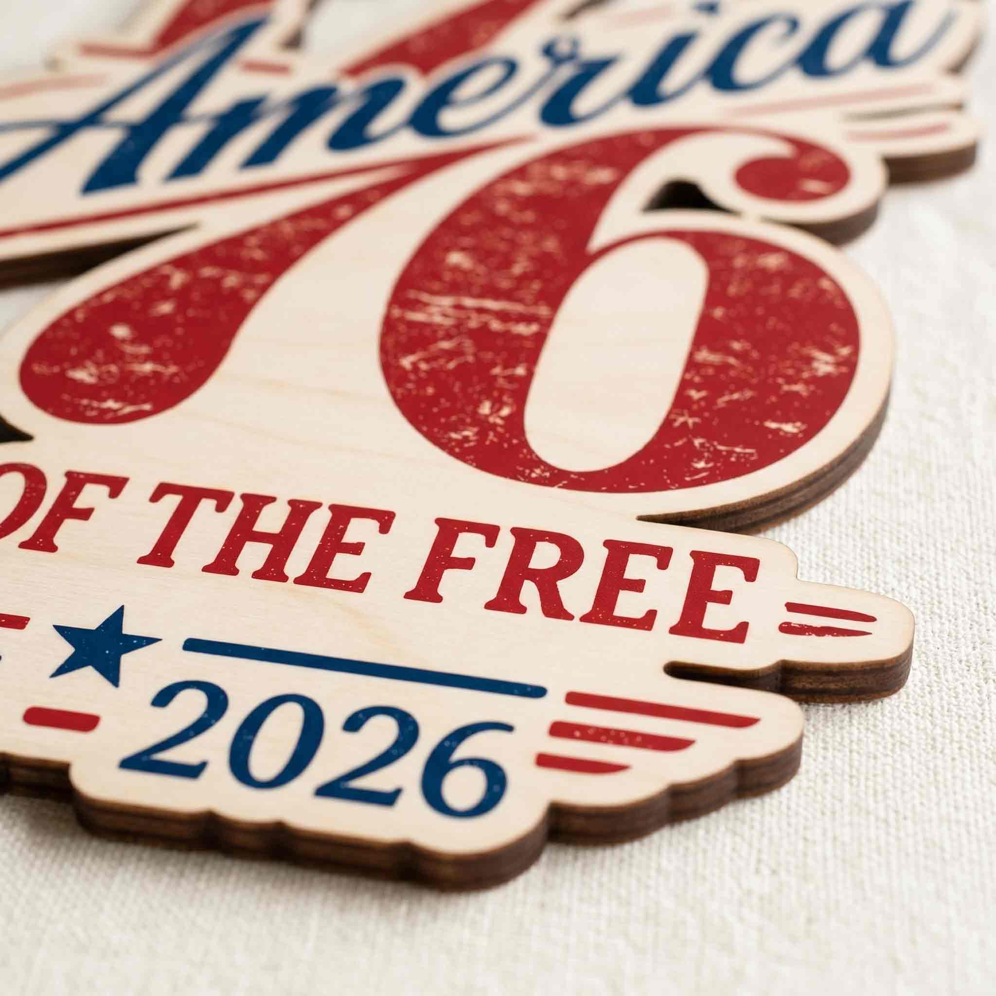 America 76 Wooden Sign Land Of The Free Patriotic Decor 1776 2026