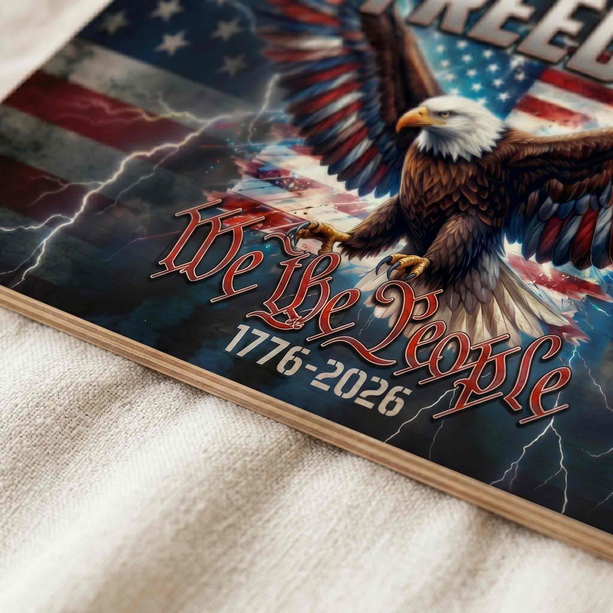America 250 Years Of Freedom Eagle Wooden Sign