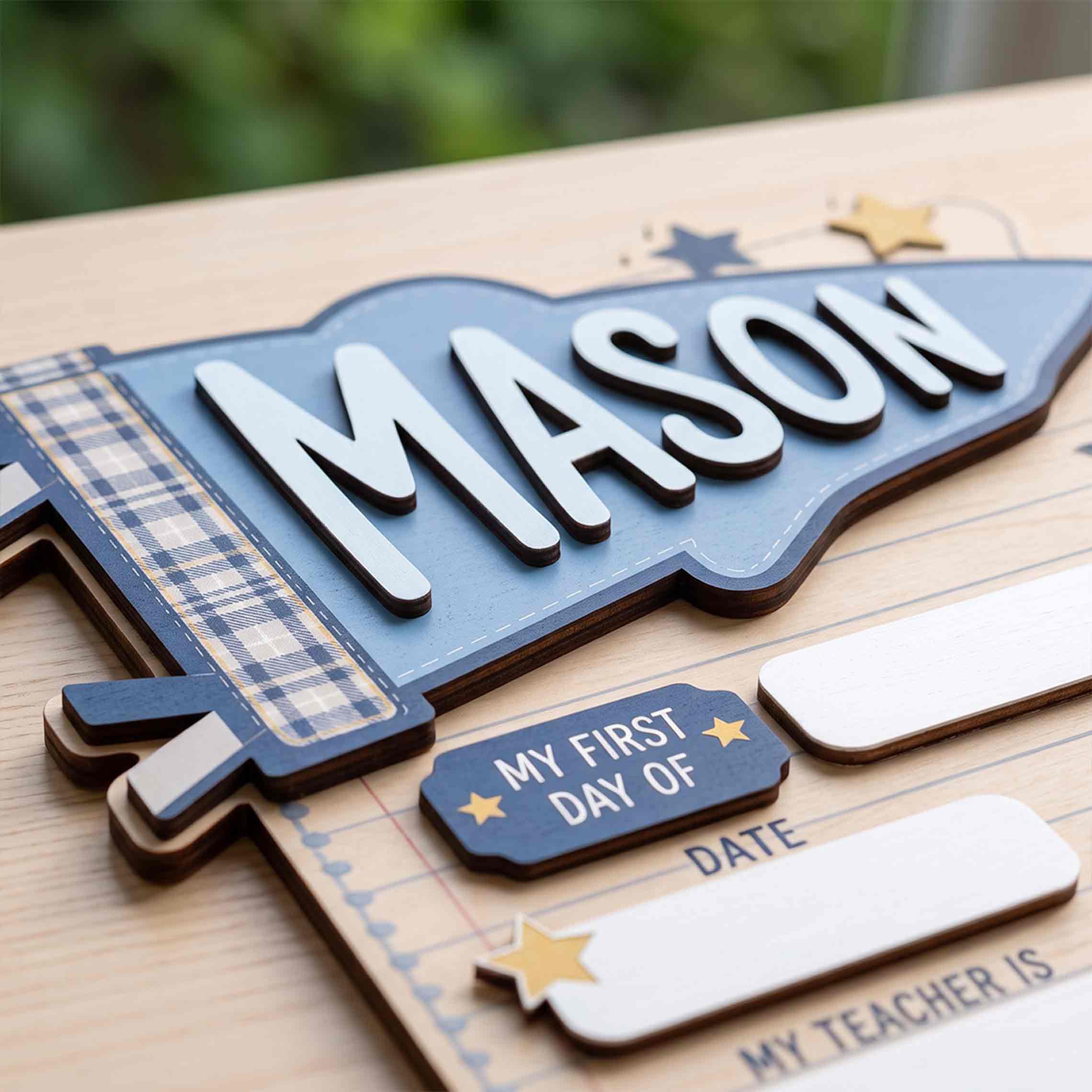 Personalized School Spirit Theme First & Last Day School Sign, Reusable Dry Erase Board, Back to School Sign