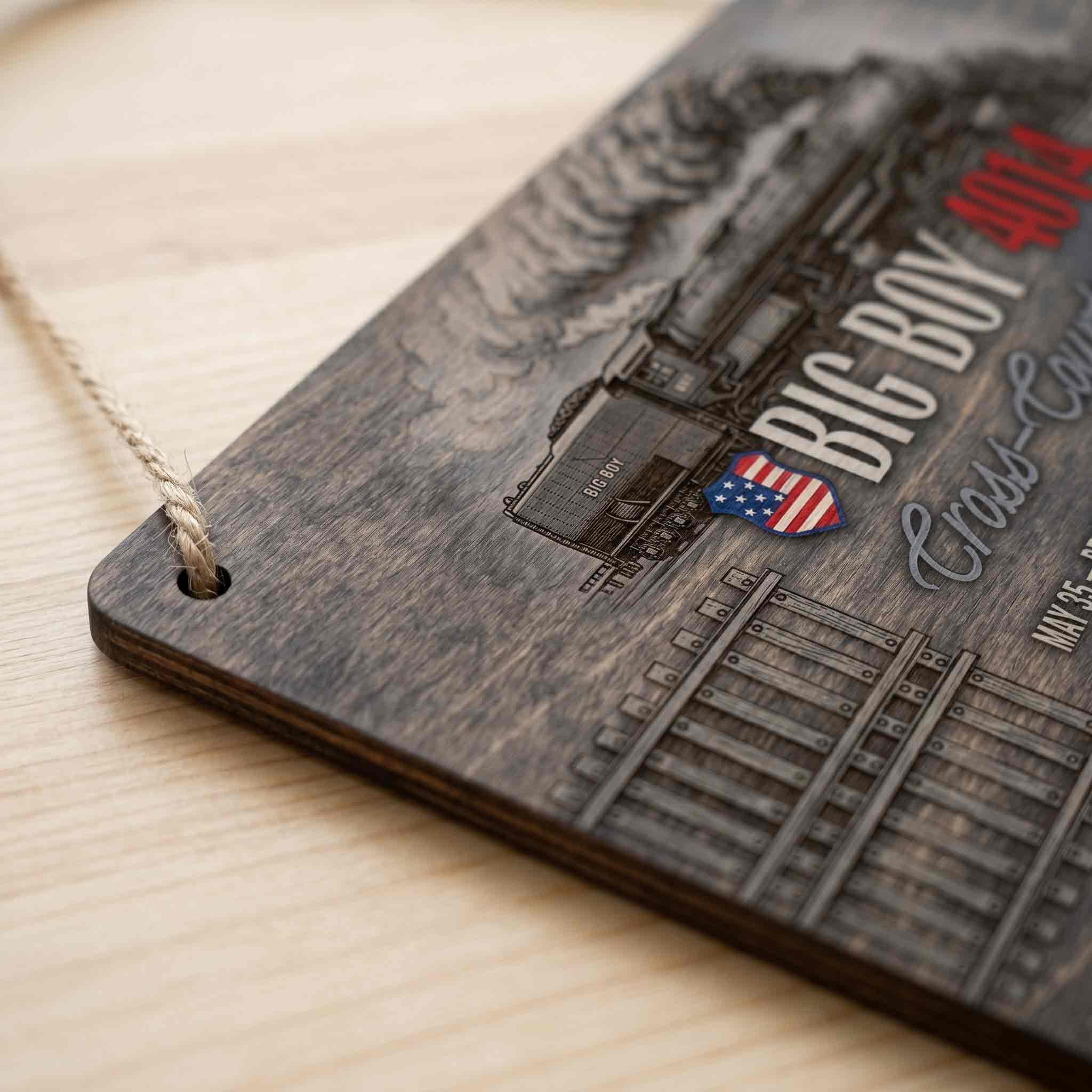 Big Boy Train America 250th Anniversary Wooden Sign