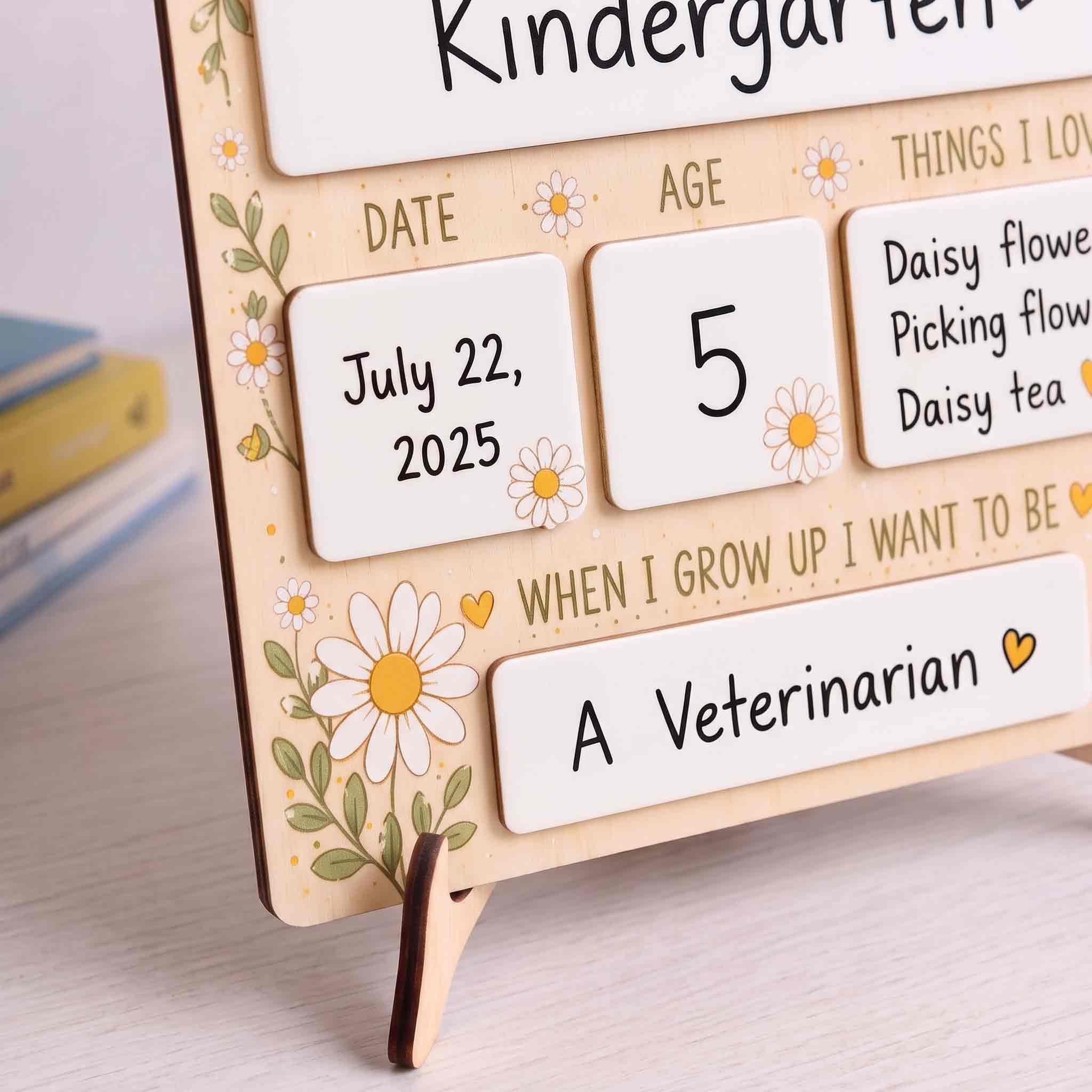 Personalized Daisy Flowers Theme First & Last Day School Sign, Reusable Dry Erase Board, Back to School Sign
