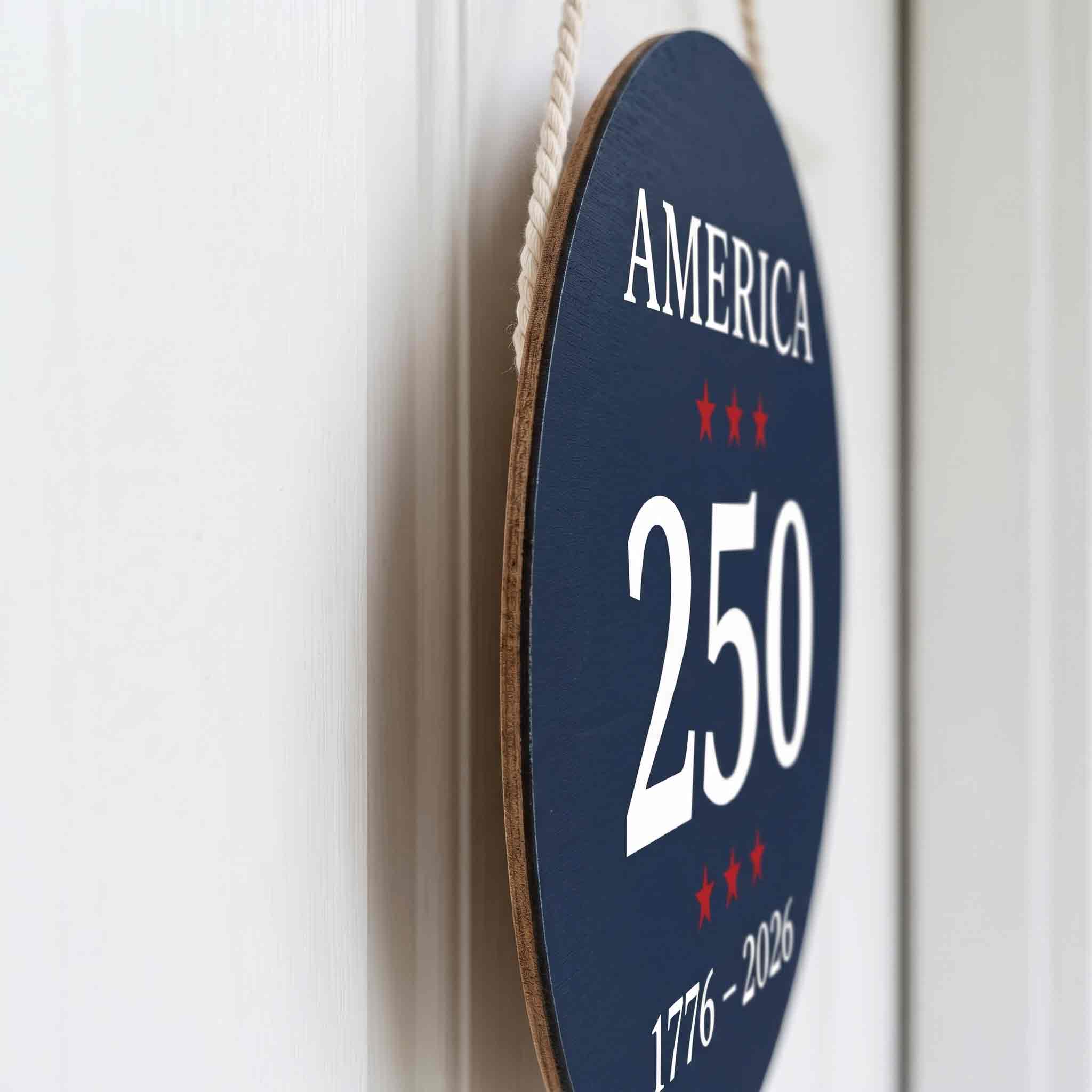 America 250th Anniversary Wooden Sign Patriotic Decor 1776-2026