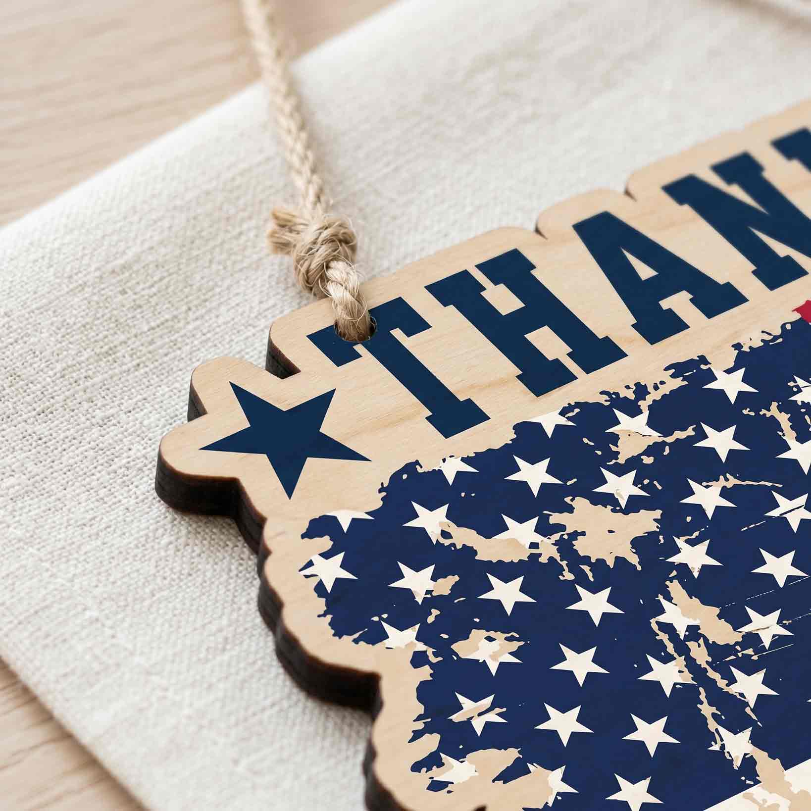 Thank You For Your Service Wooden Sign Patriotic Veteran Decor