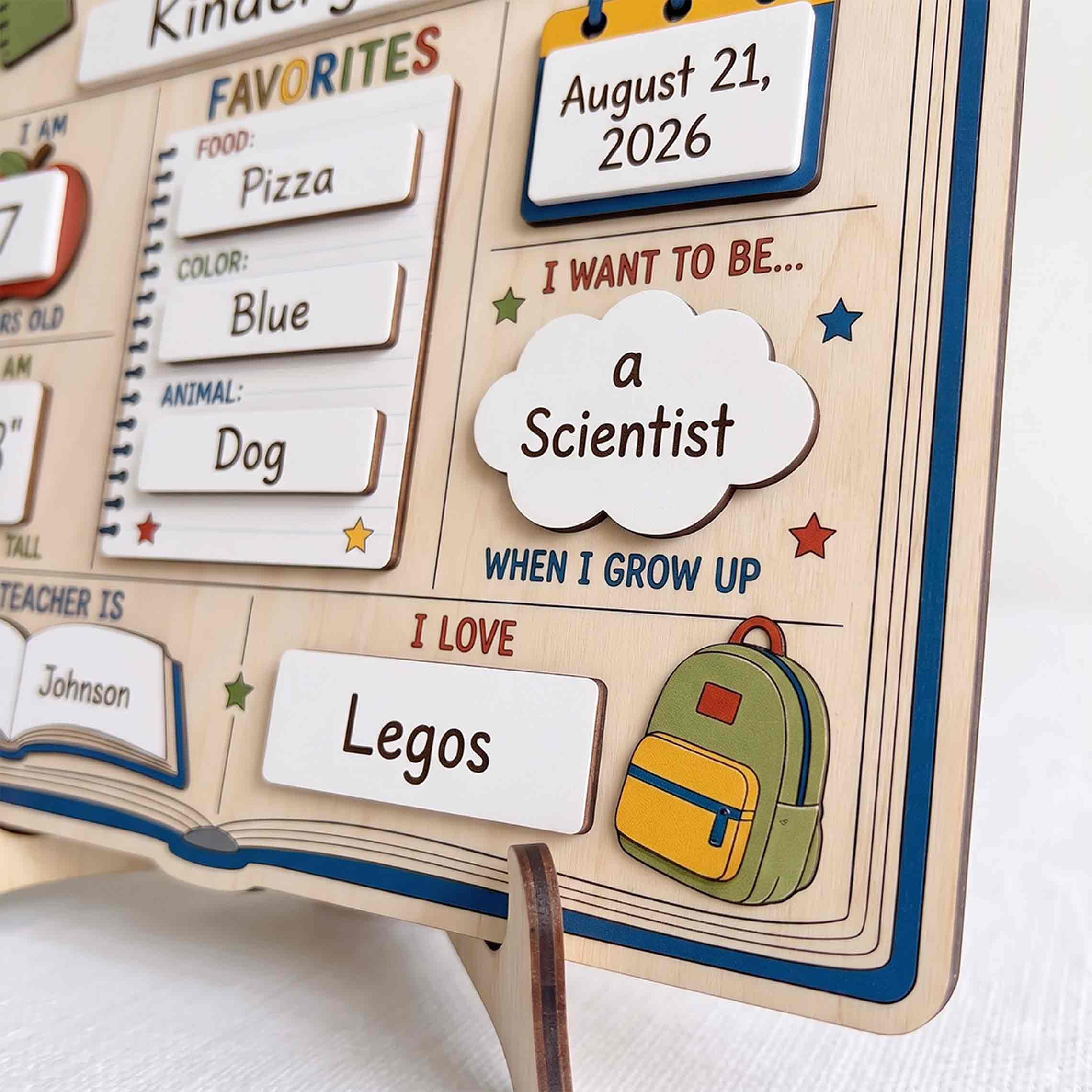 Personalized Colorful Learning Style First & Last Day School Sign, Reusable Dry Erase Board, Back to School Sign