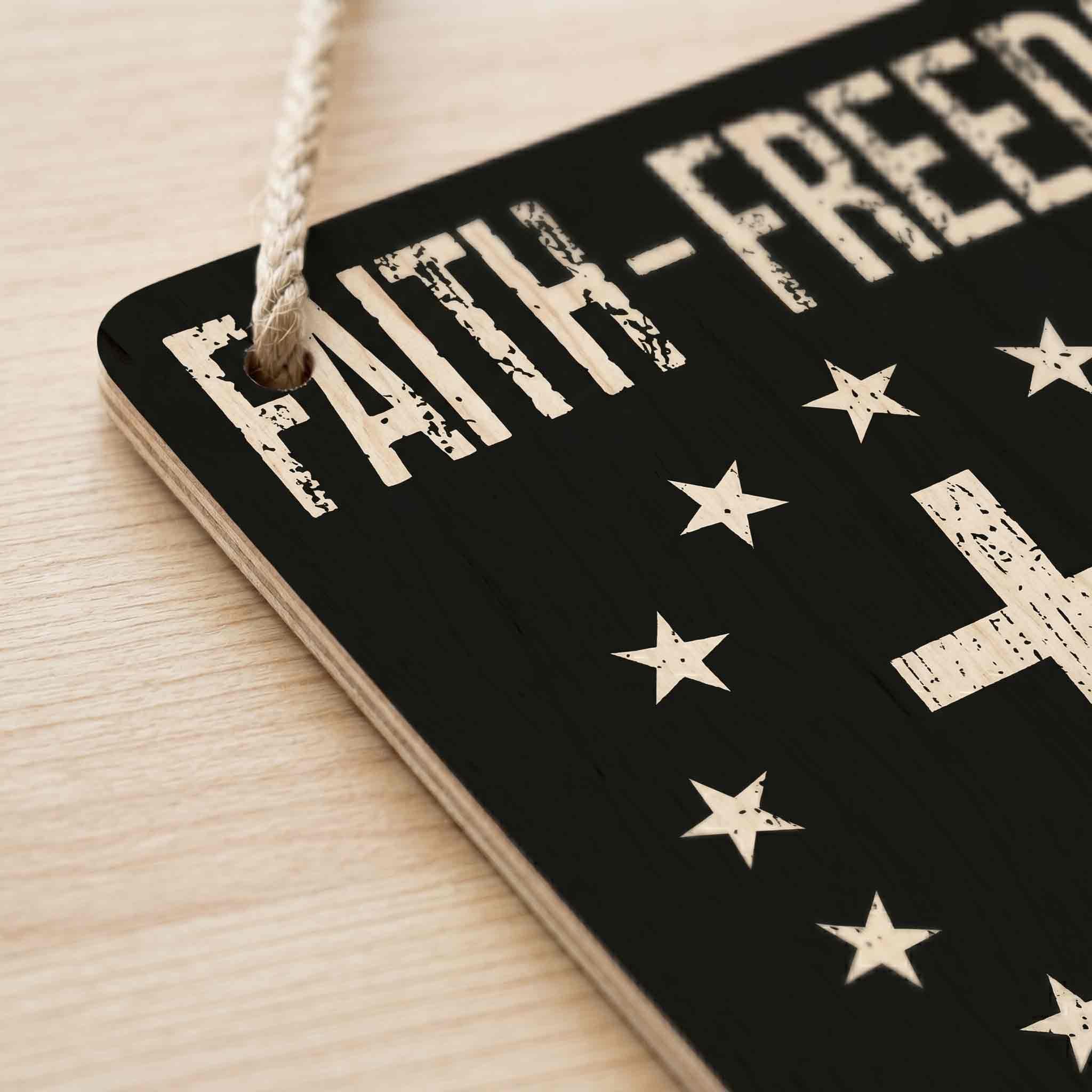 Freedom Christian America 250th Anniversary Wooden Sign