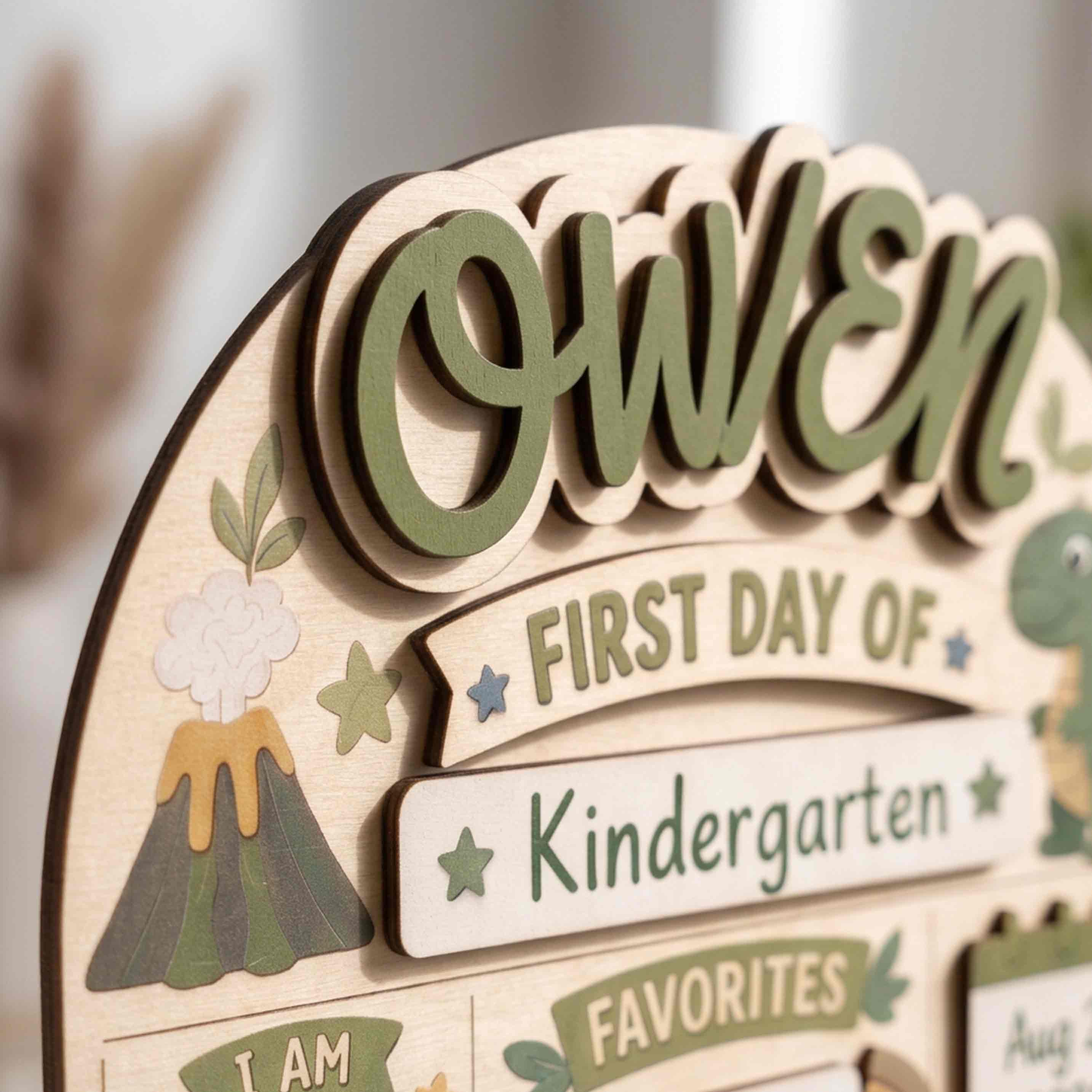 Personalized Dinosaur Adventure First Day School Board, Reusable Dry Erase Board, Back to School Sign