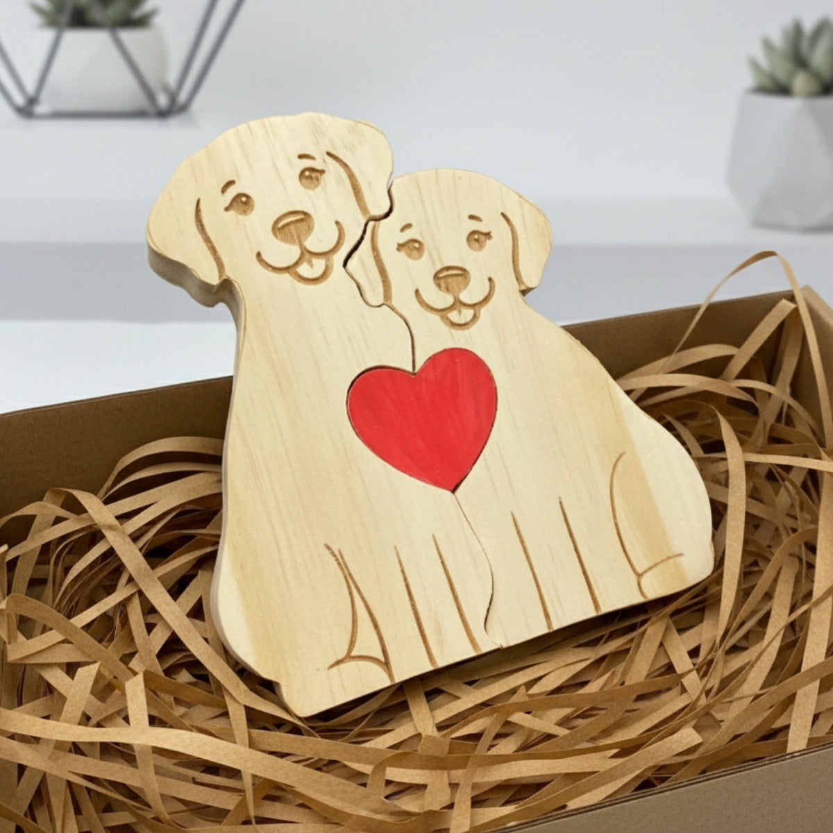 Personalized Dog Couple Puzzle Custom Wooden Puzzle