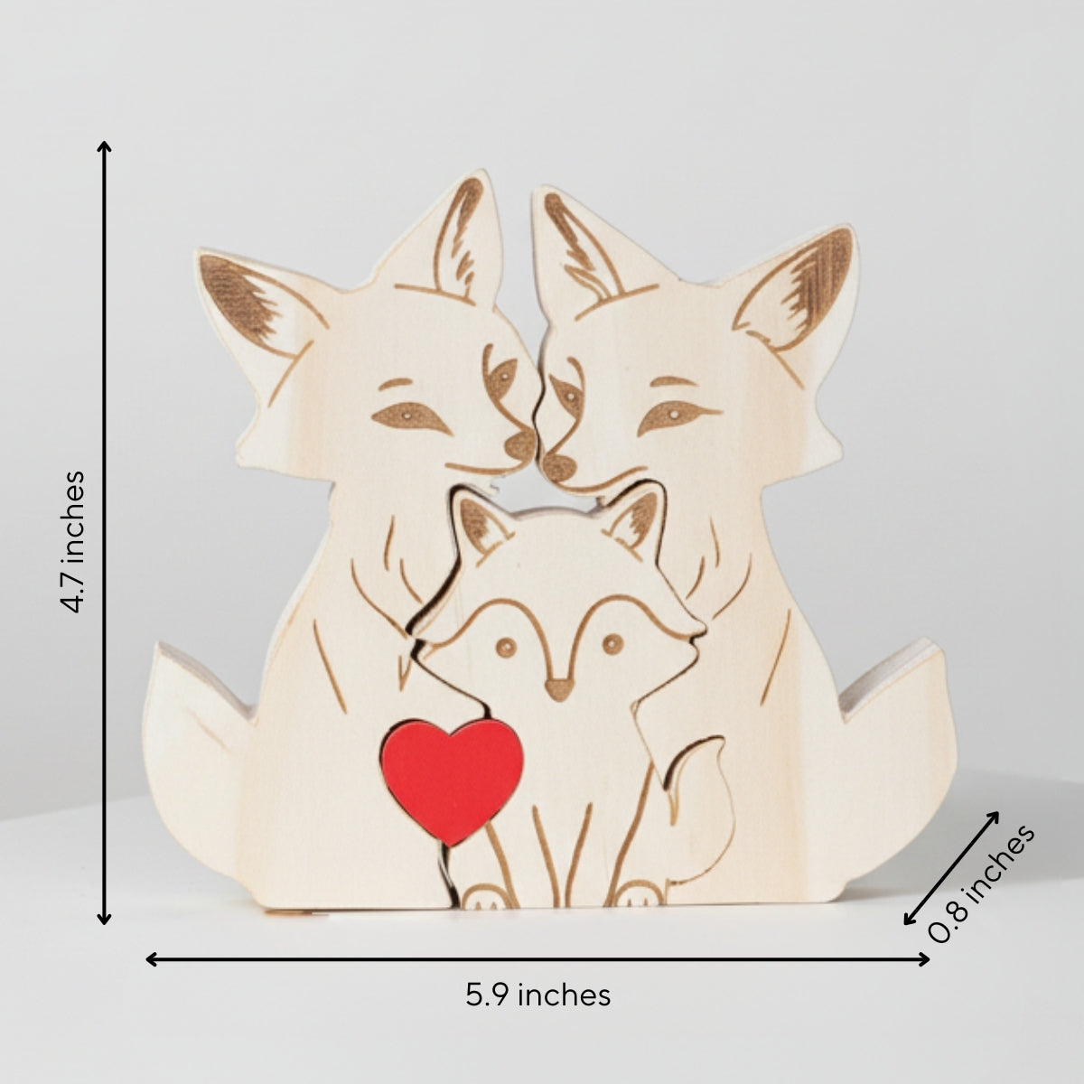 Personalized Fox Family 3 Puzzle Custom Wooden Puzzle