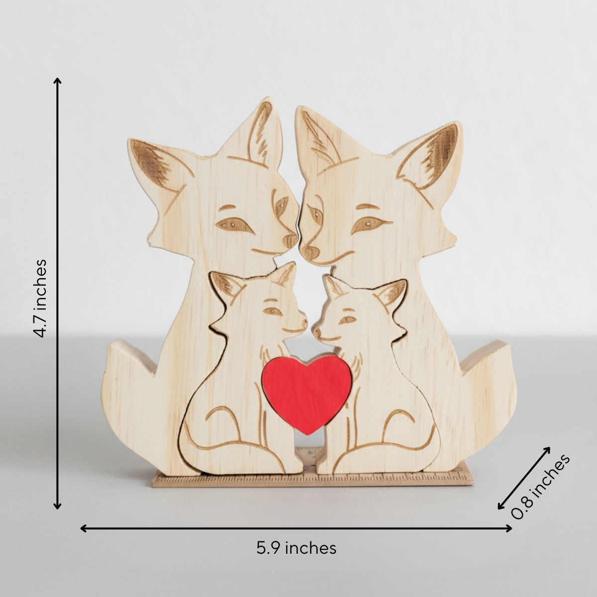Personalized Fox Family 4 Puzzle Custom Wooden Puzzle