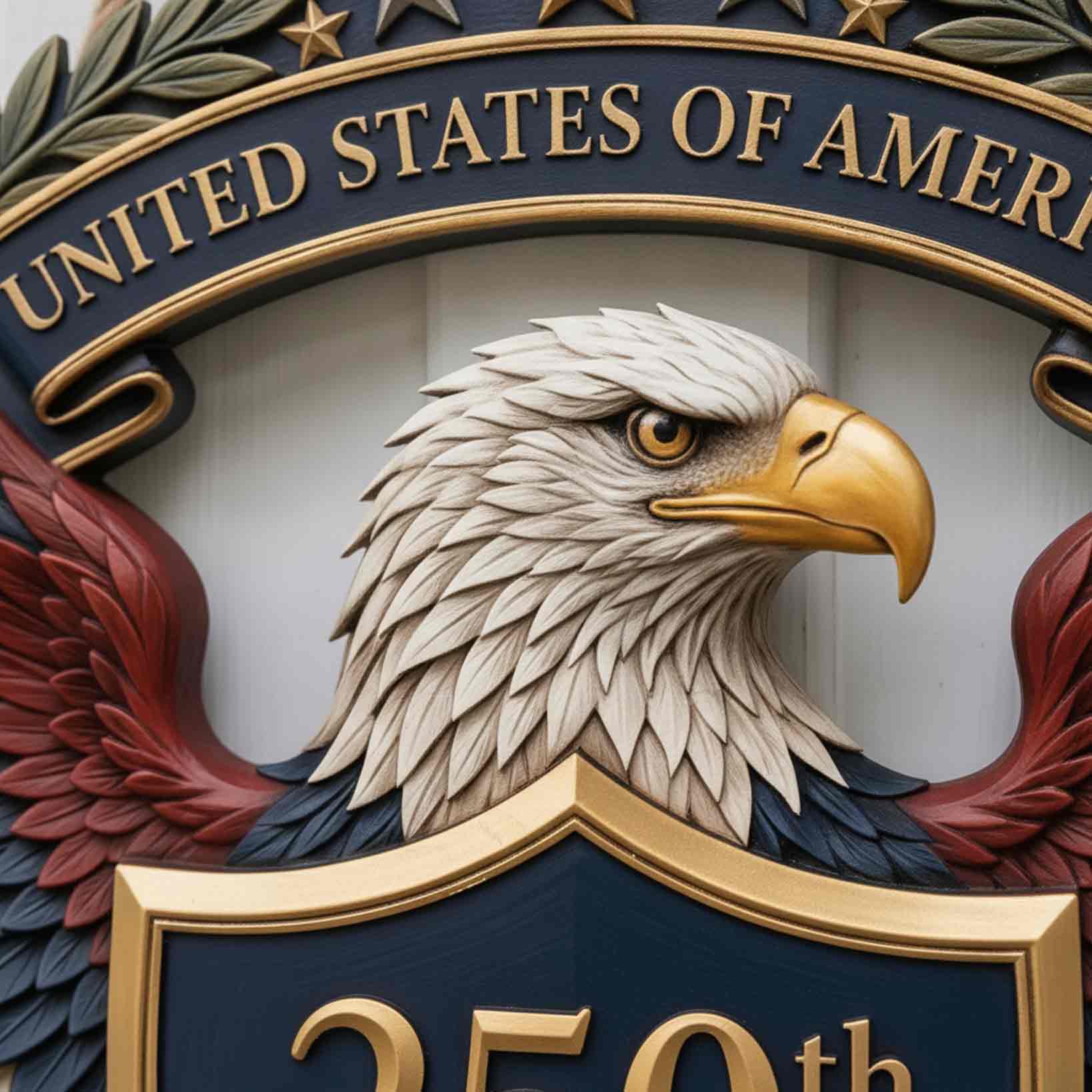America 250th Anniversary Wooden Sign Patriotic Eagle Wall Decor 1776-2026