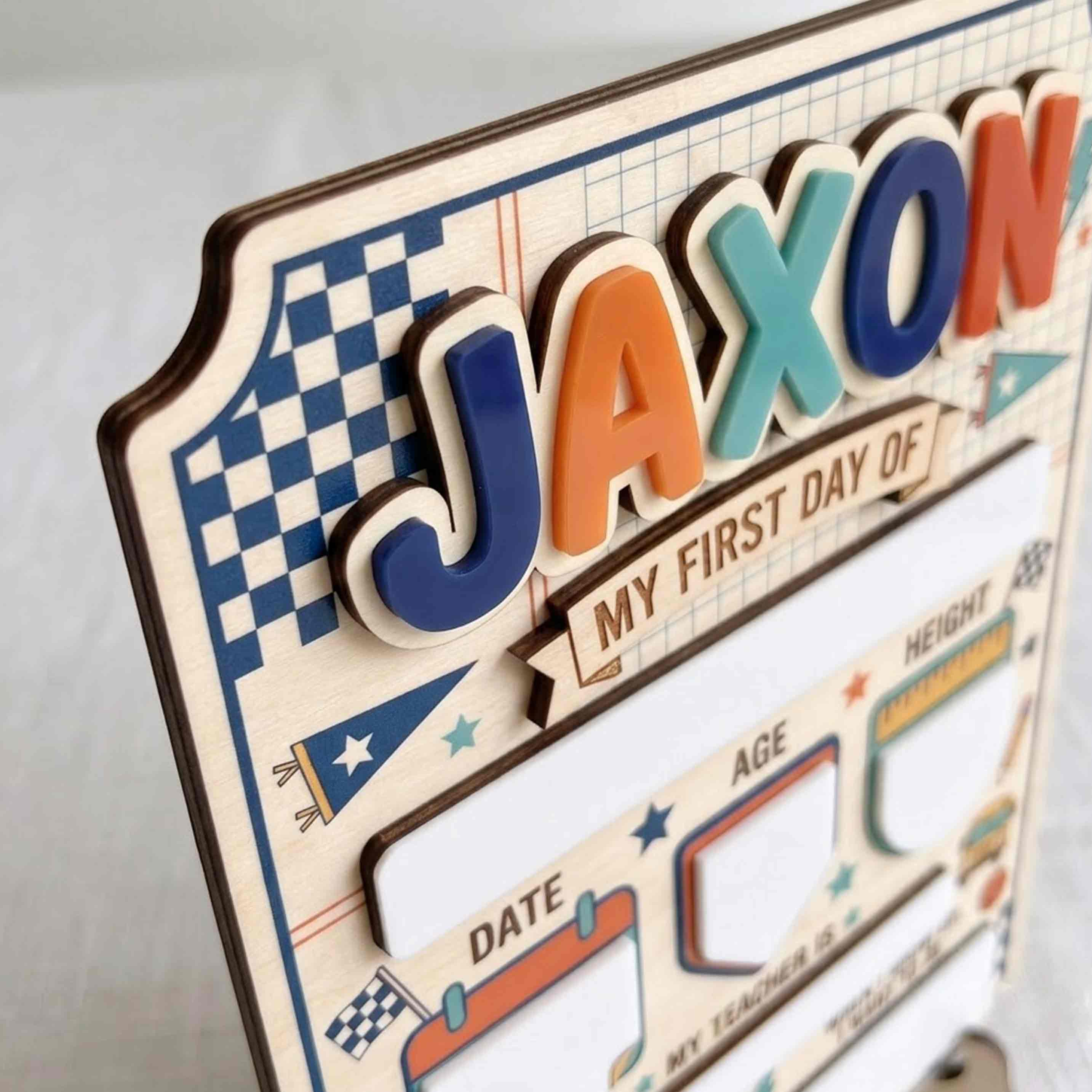 Personalized Vintage Campus Vibe First & Last Day School Sign, Reusable Dry Erase Board, Back to School Sign