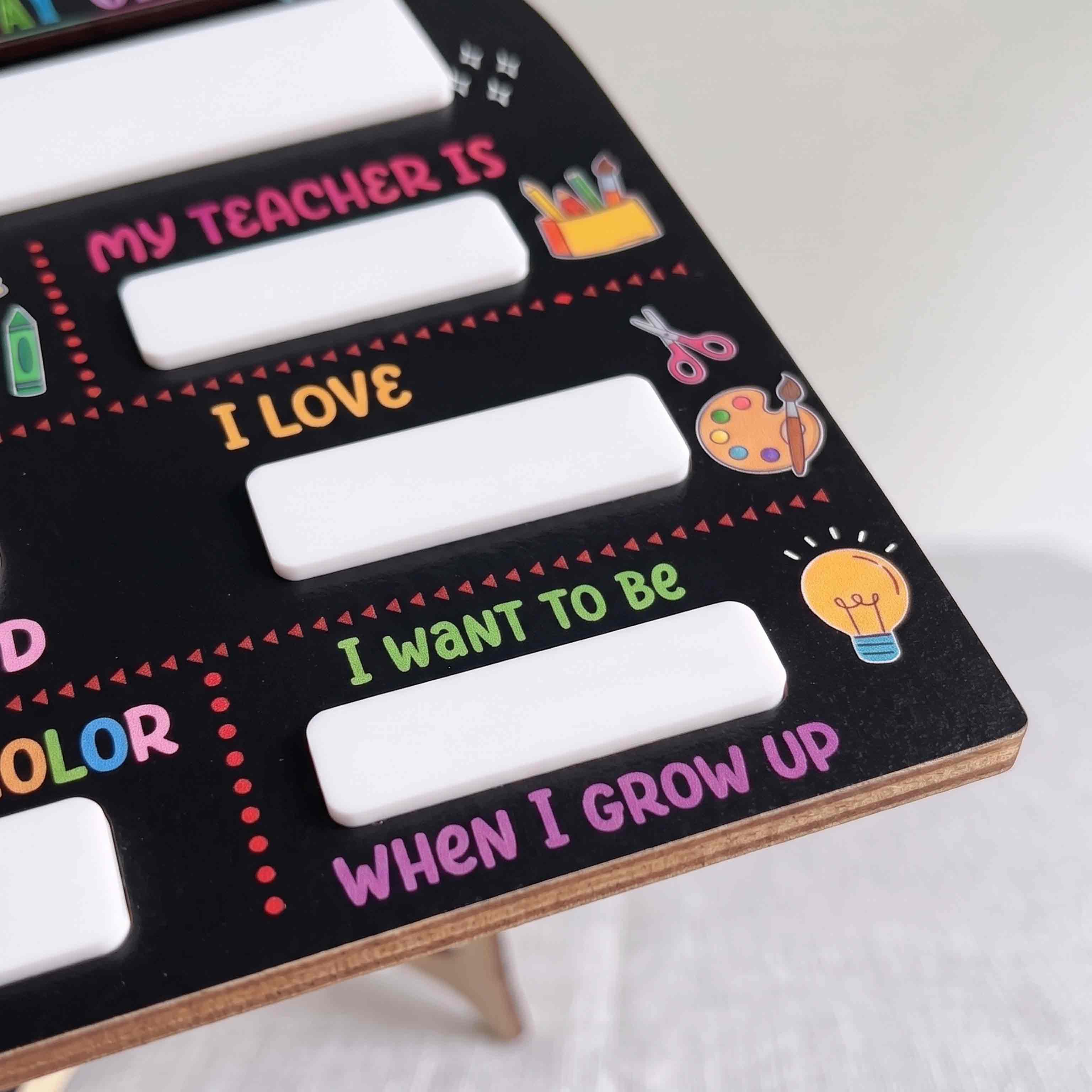 Personalized Chalkboard School Board, Custom Name Back to School Sign, Wooden School Sign