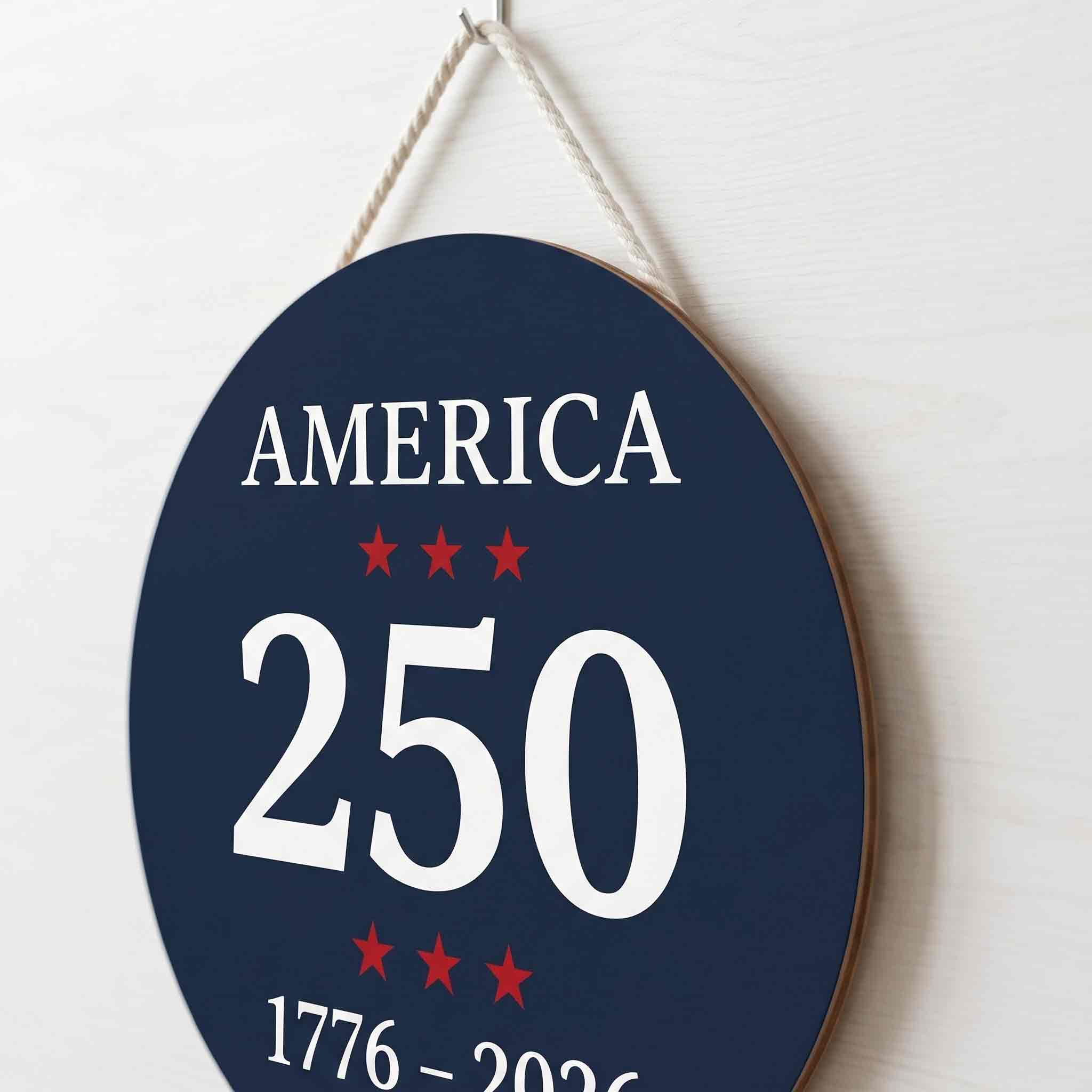 America 250th Anniversary Wooden Sign Patriotic Decor 1776-2026