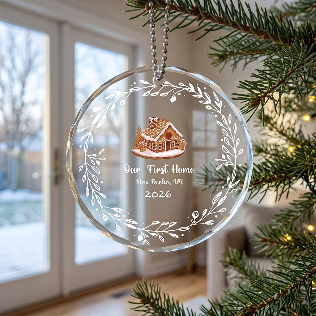 Round Glass Ornament (Custom Date Address)