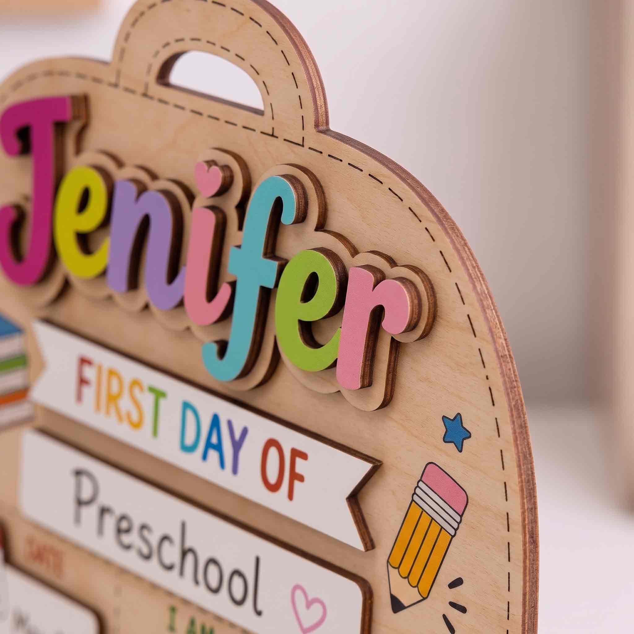 Personalized Mordern School Backpack First & Last Day School Sign, Reusable Dry Erase Board, Back to School Sign
