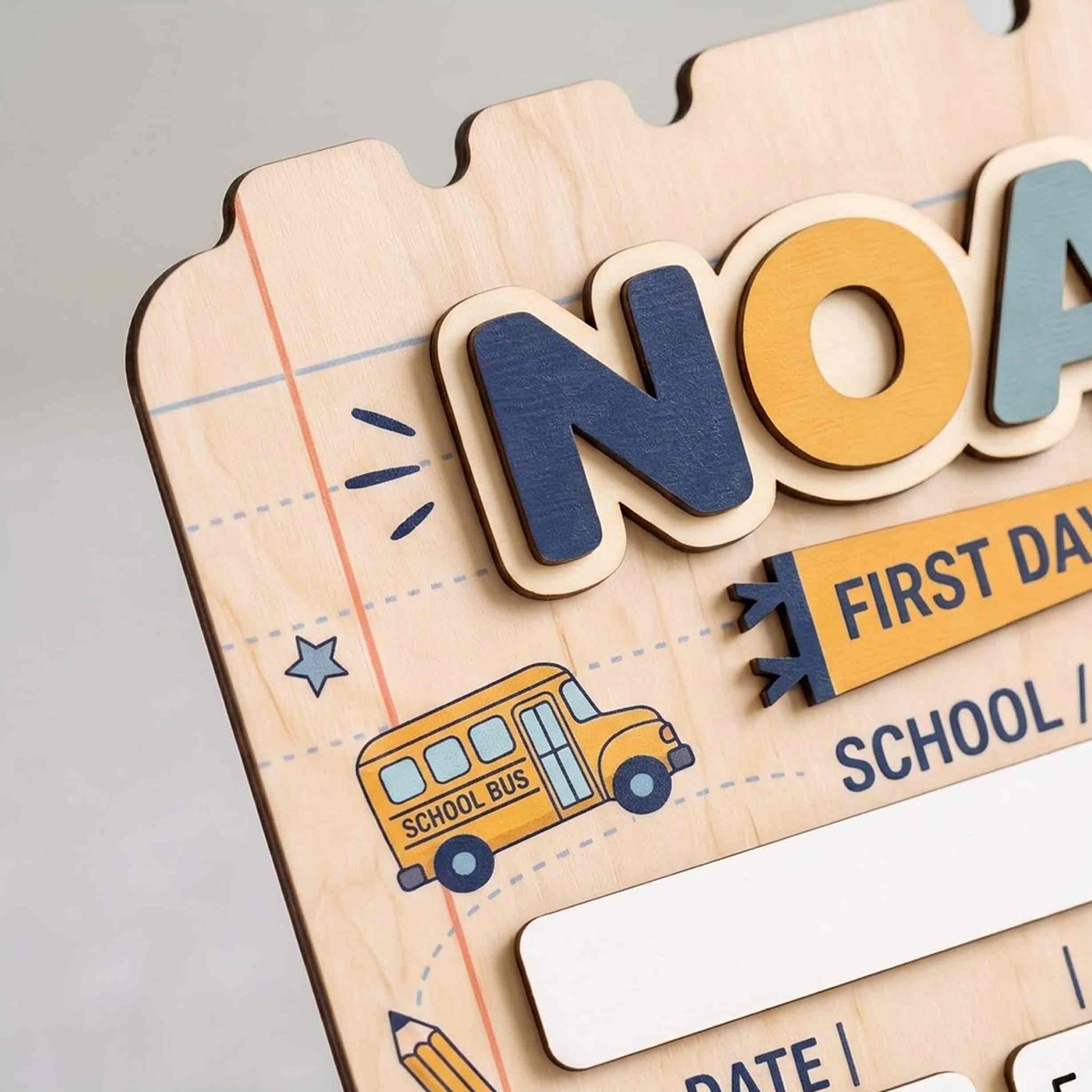 Personalized Little Learner Theme First & Last Day School Sign, Reusable Dry Erase Board, Back to School Sign