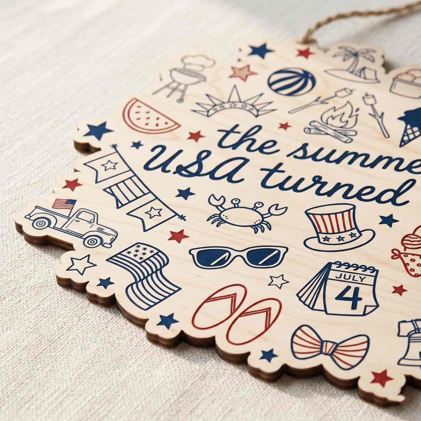 The Summer USA Turned 250 Wooden Sign Patriotic Decor