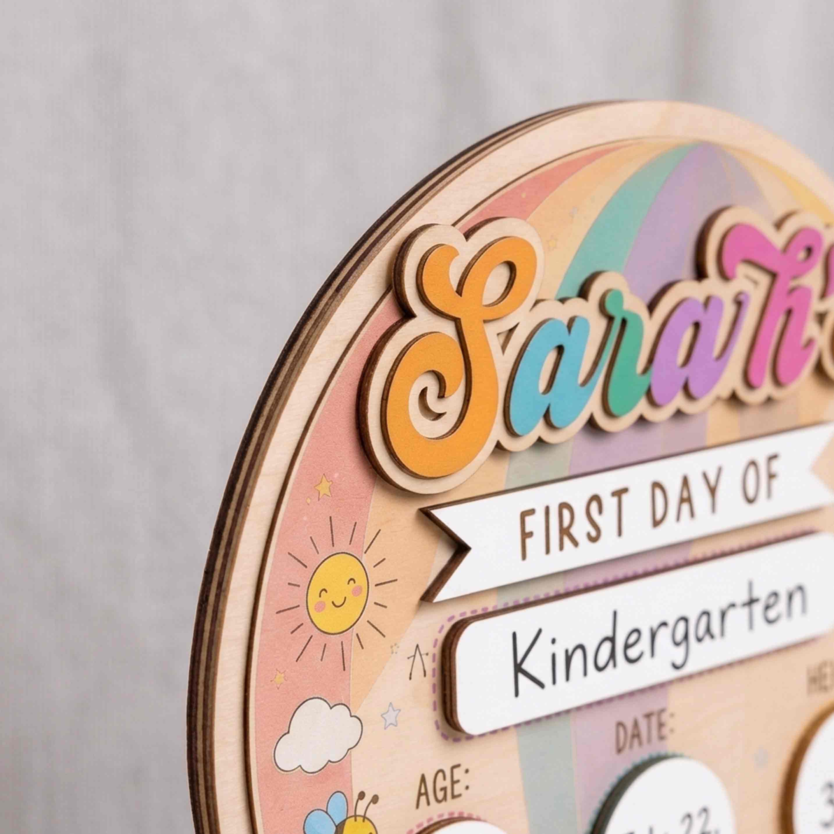 Personalized Hot Air Balloon First & Last Day School Sign, Reusable Dry Erase Board, Back to School Sign
