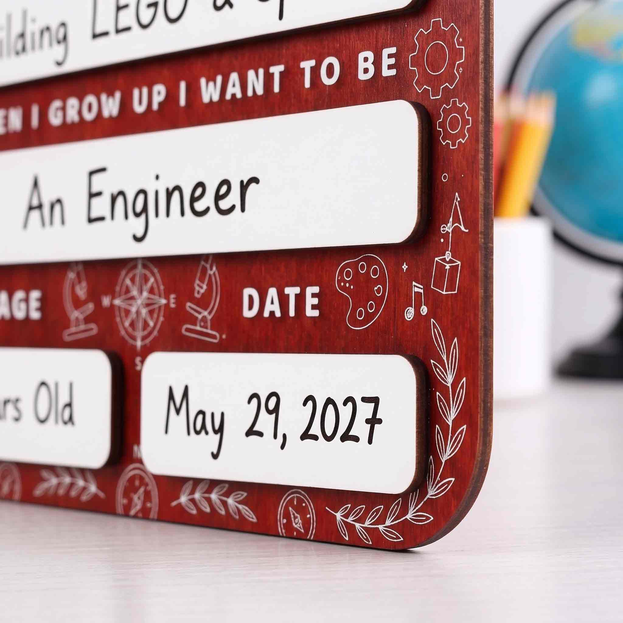 Personalized STEM Explorer First & Last Day School Board, Reusable Dry Erase Board, Back to School Sign