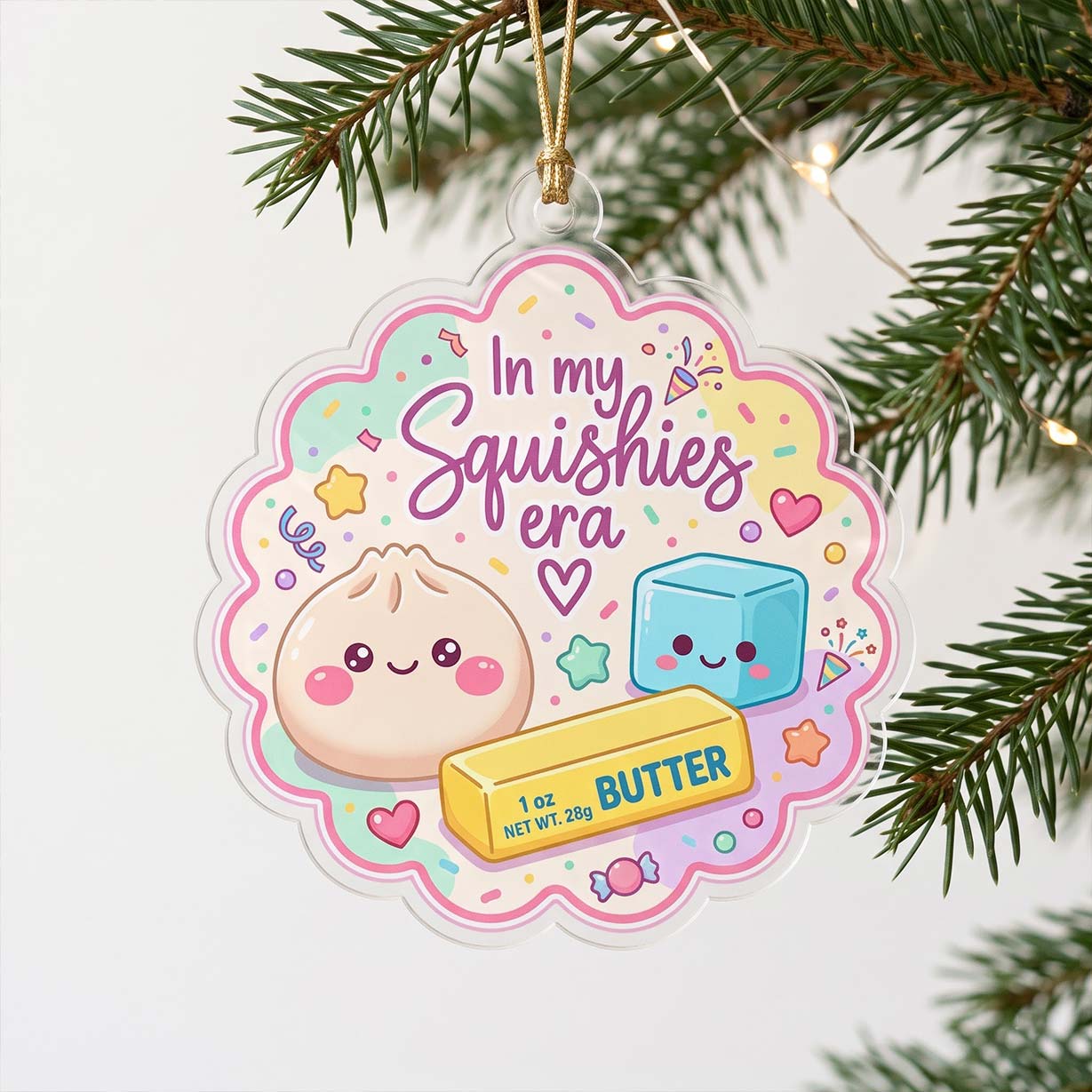 In My Squishies Era Cute Butter Friends Acrylic Christmas Ornament Cute