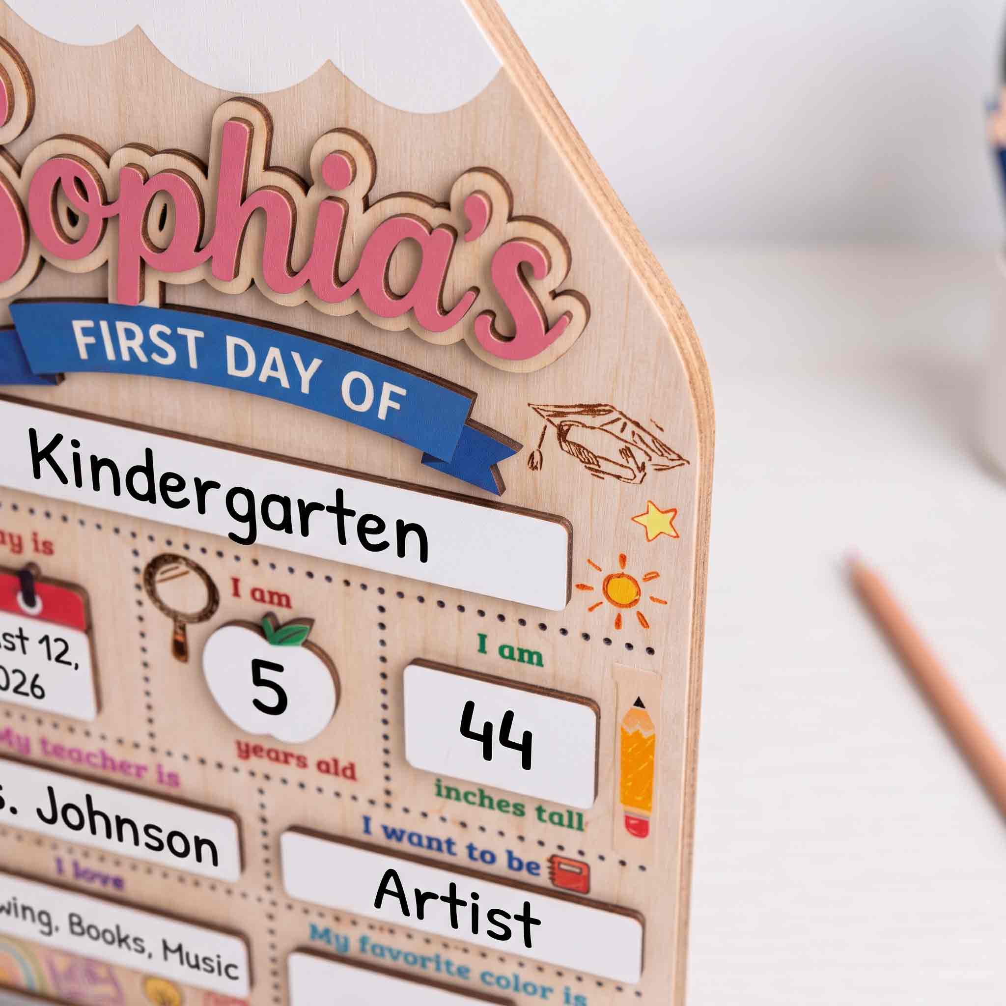 Personalized Giant Pencil First Day School Board, Reusable Dry Erase Board, Back to School Sign