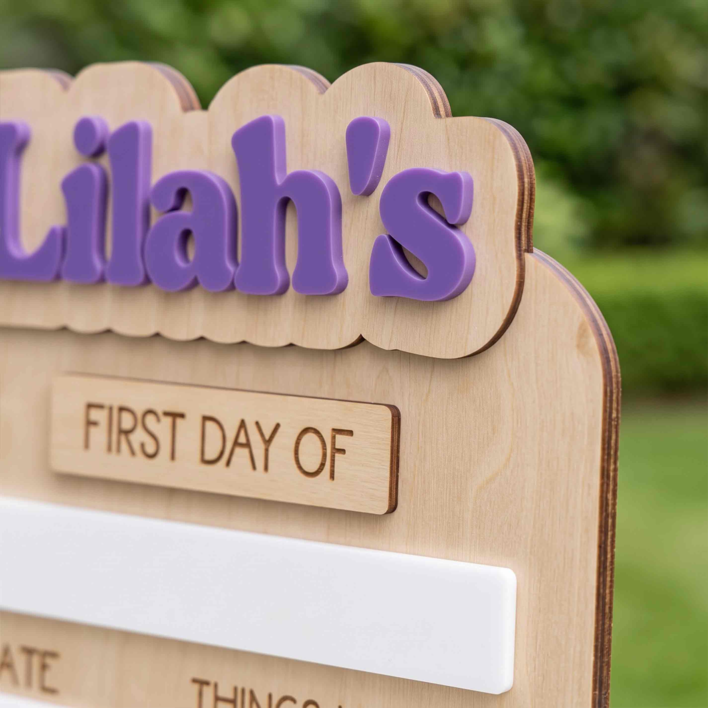 Personalized Modern Minimal Style First & Last Day School Sign, Reusable Dry Erase Board, Back to School Sign