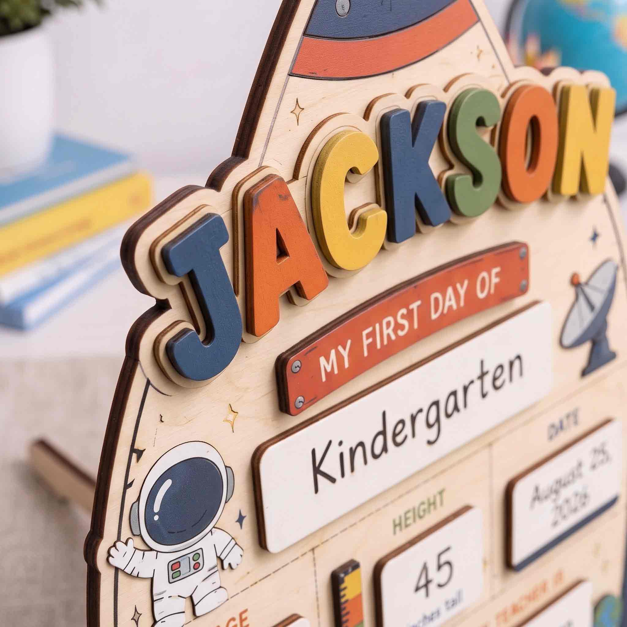 Personalized Space Explorer Theme First & Last Day School Sign, Reusable Dry Erase Board, Back to School Sign