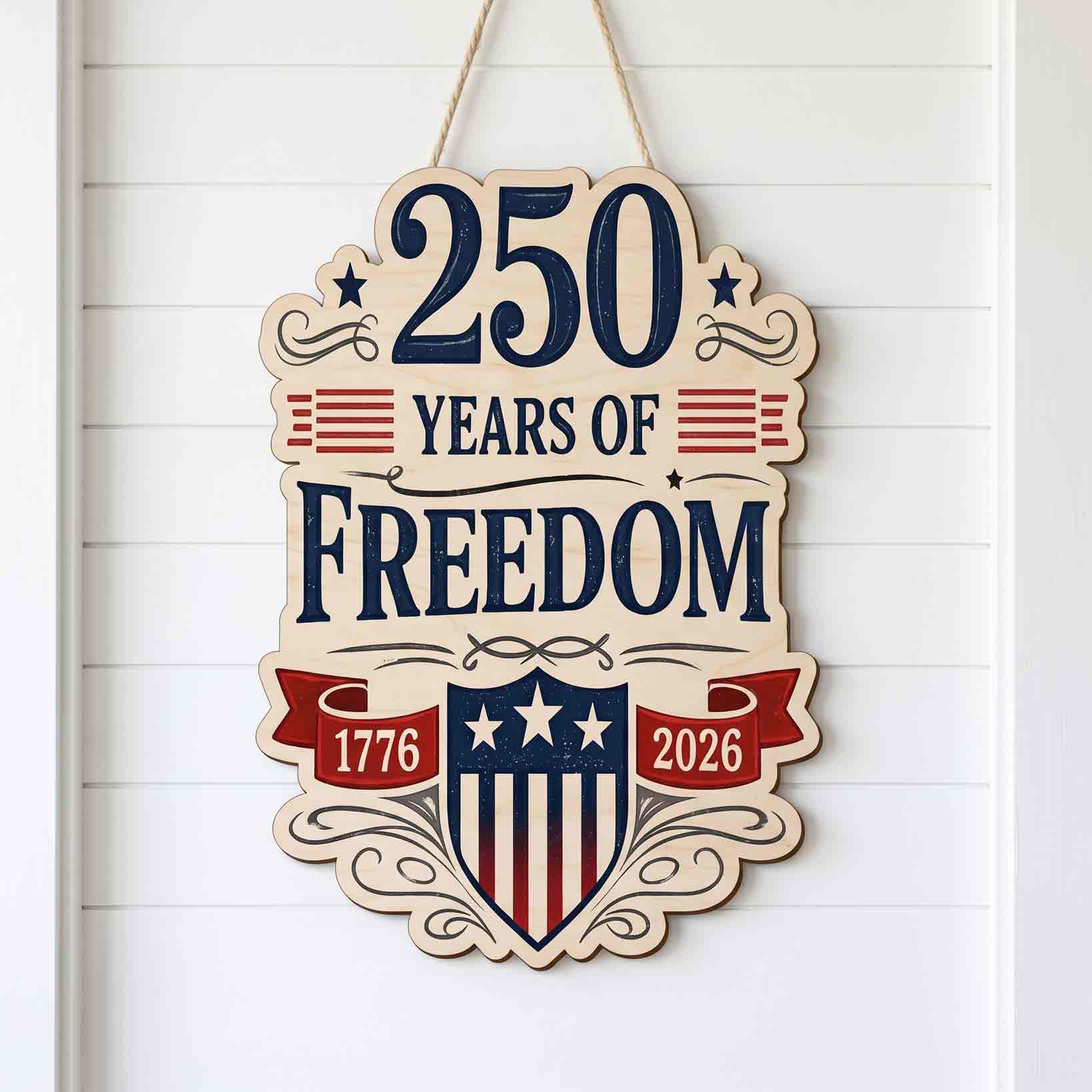 250 Years Of Freedom America 250 Wooden Sign 1776-2026