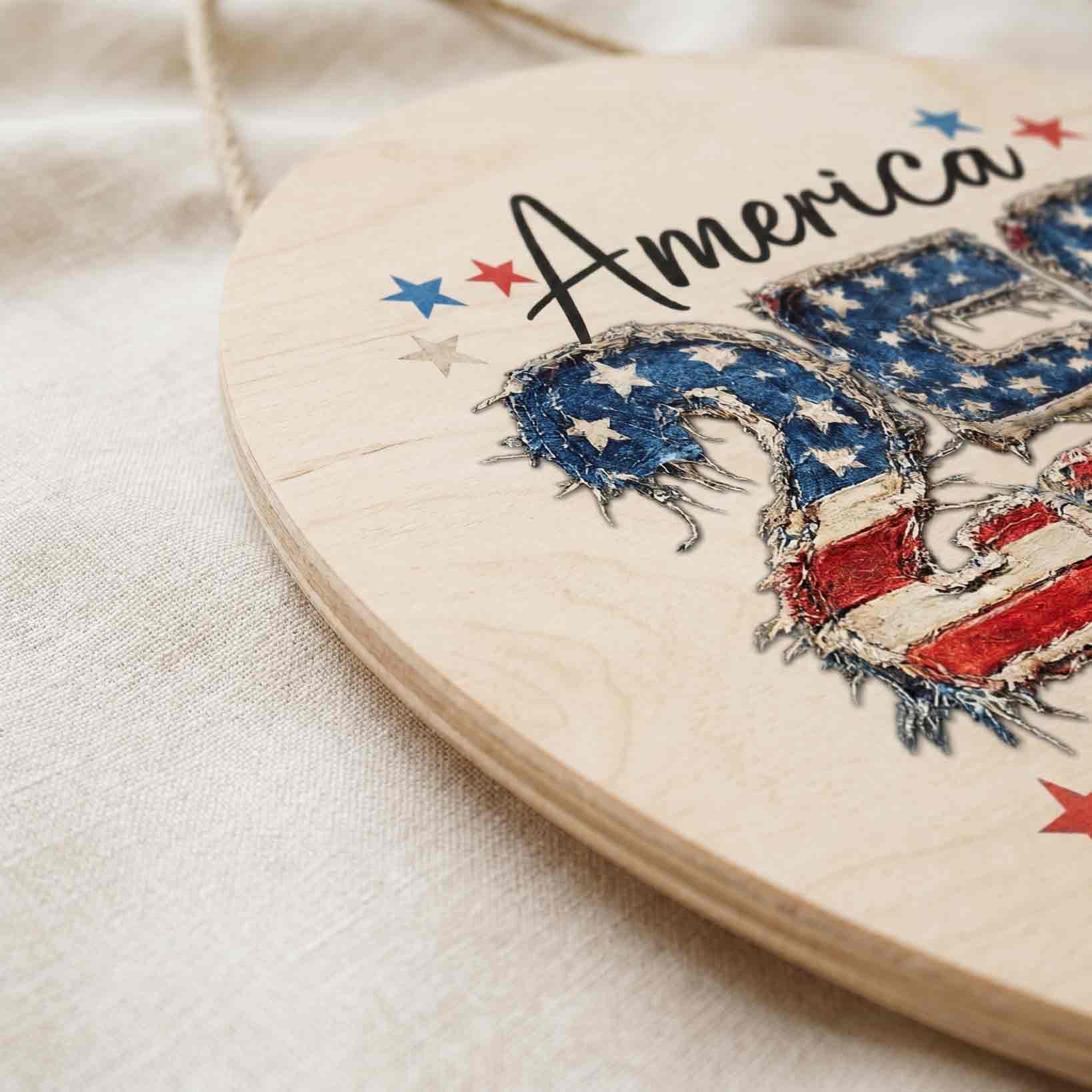 Patriotic America 250 Wooden Sign Celebrating 250 Years of Freedom