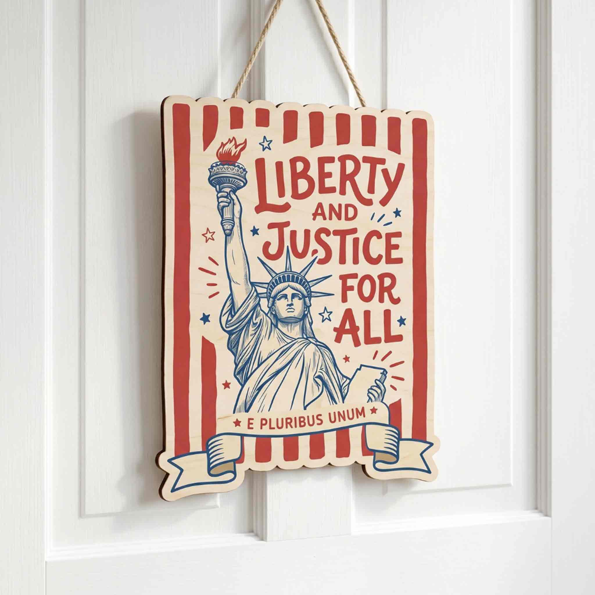 Statue of Liberty Vintage Patriotic Wooden Sign
